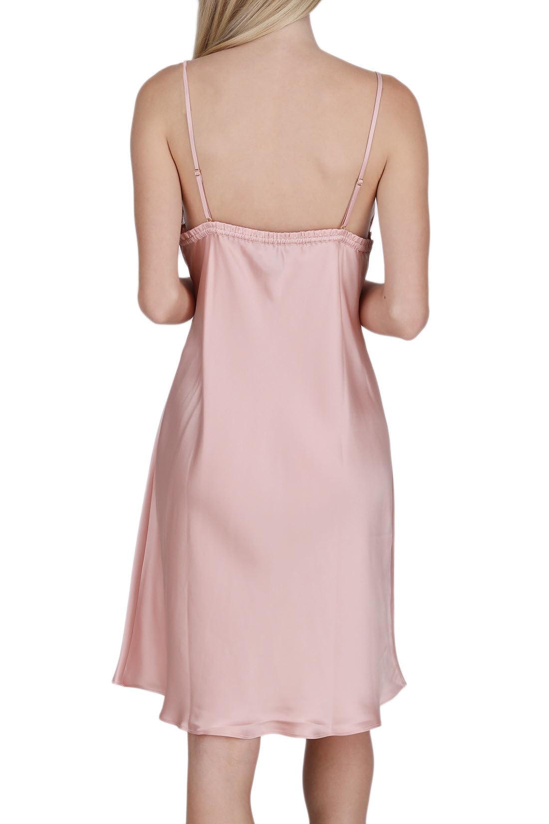 Luxury 100% Mulberry Silk Nightgown for Women - Hand-Crocheted Neckline Elegant Slip Chemise | Perfect for Bridal Lingerie, Honeymoon, Anniversary Gifts & Special Occasions