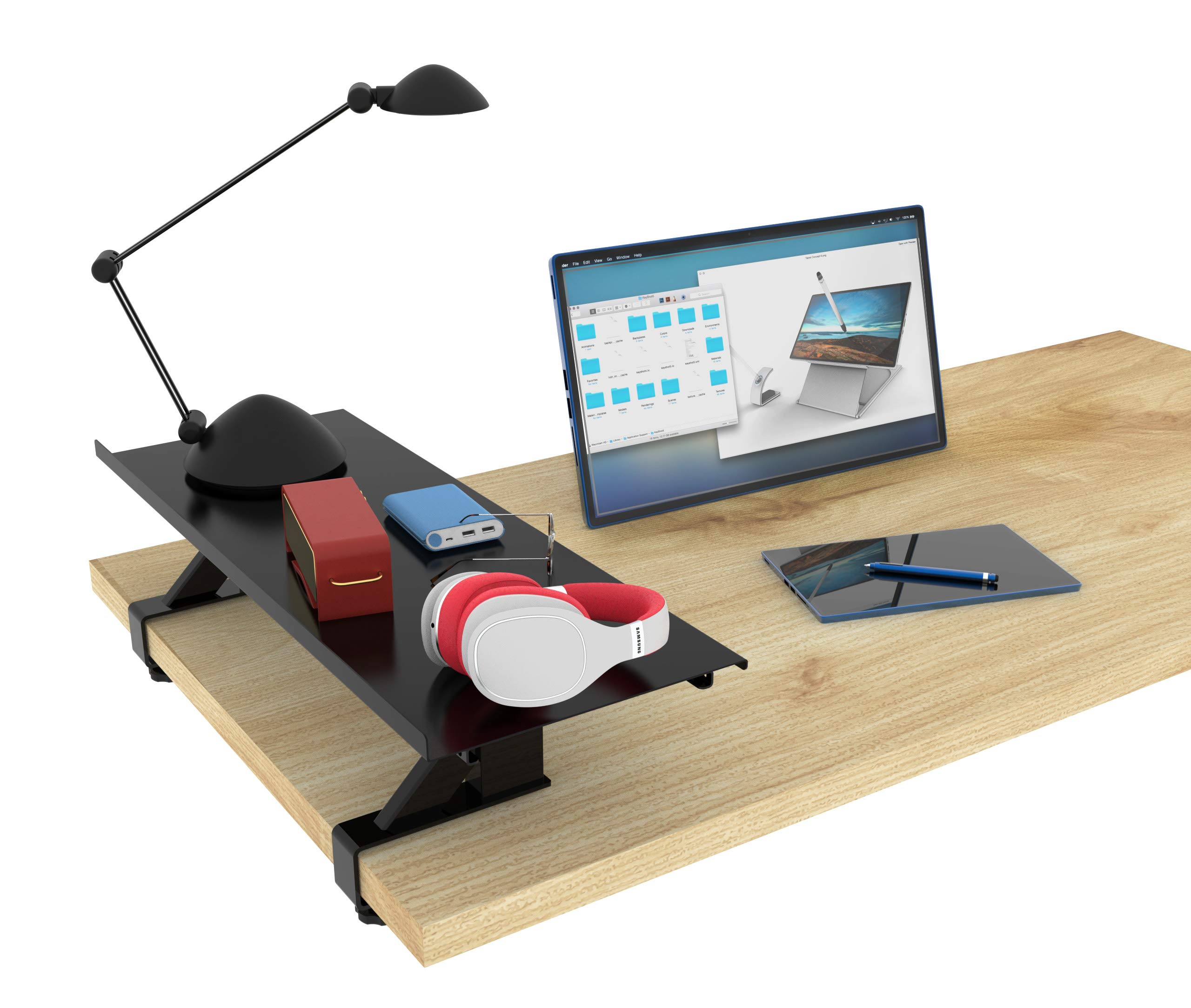 Adjustable Clamp-On Standing Desk Shelf - 30