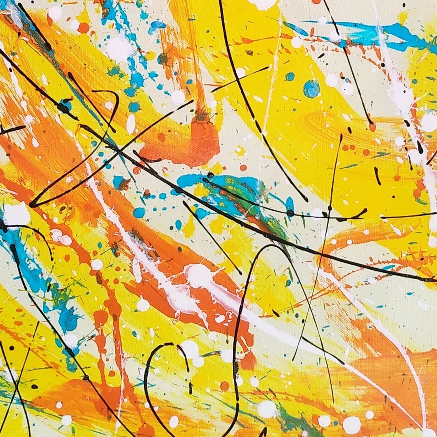 Pollock Art #JP012 - Abstract Drip Painting Wall Decor for Home & Office | Modern Artwork for Living Room, Bedroom, or Office Space