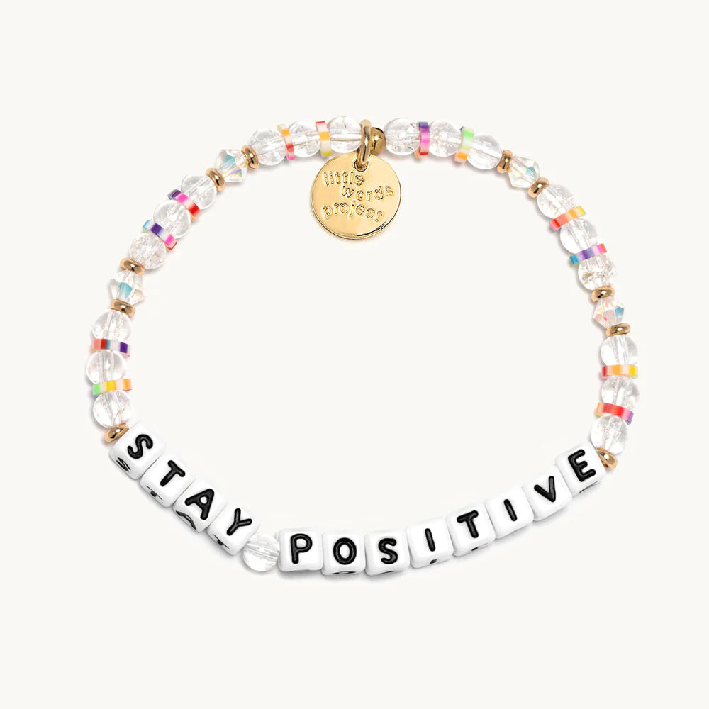 Little Words Project Stay Positive Bracelet - Inspirational Motivational Jewelry for Women, Daily Encouragement Gift for Friends, Self Love & Positivity Accessory