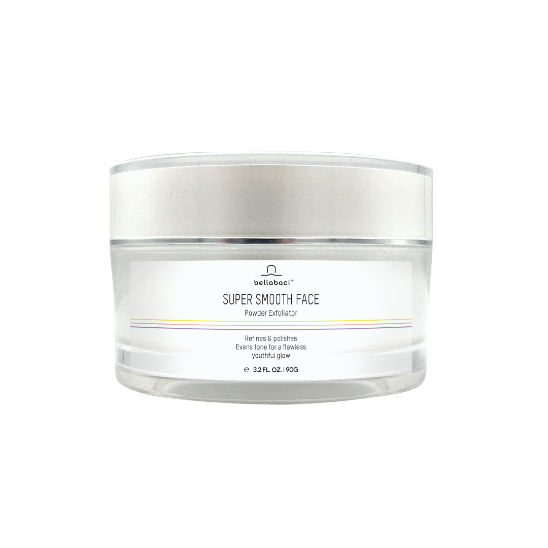 Bellabaci Super Smooth Powder Exfoliant - 3.2 oz Facial Scrub for Glowing Skin | Gentle Exfoliation for All Skin Types | Perfect for Daily Skincare Routine & Spa Treatments