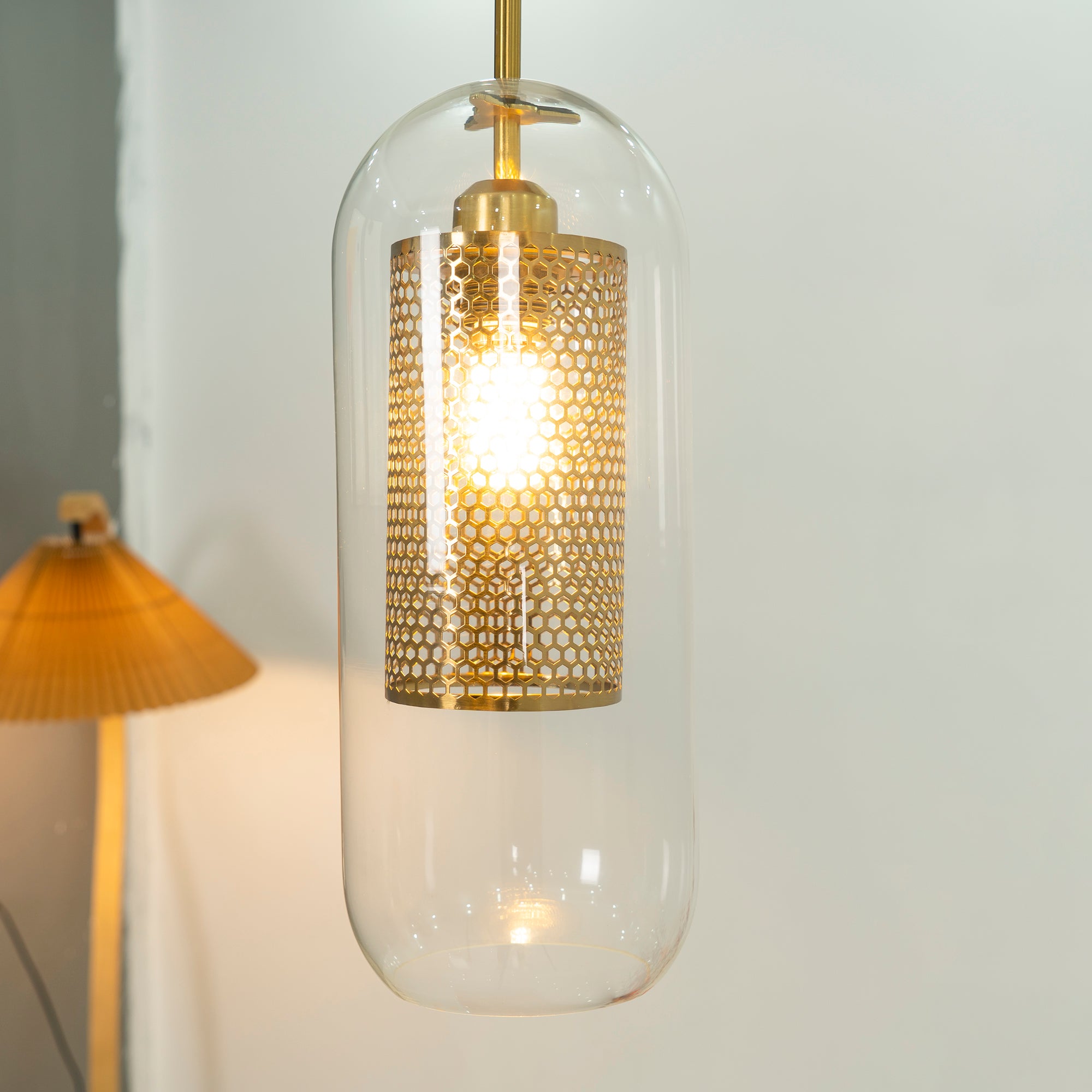 Chiswick Glass Pendant Light - Modern Hanging Ceiling Lamp for Kitchen Island, Dining Room & Bedroom Lighting
