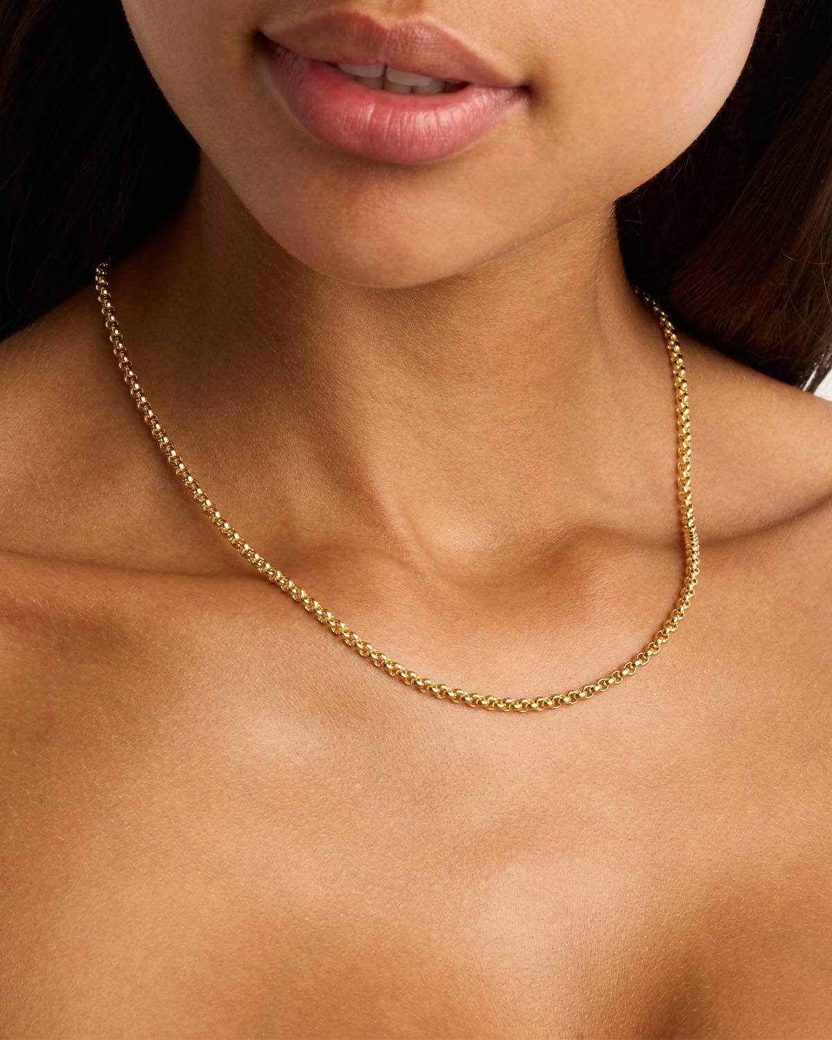 18K Gold Vermeil Belcher Chain Necklace - 3mm Dainty & Elegant Jewelry for Women, Perfect for Everyday Wear, Layering & Special Occasions