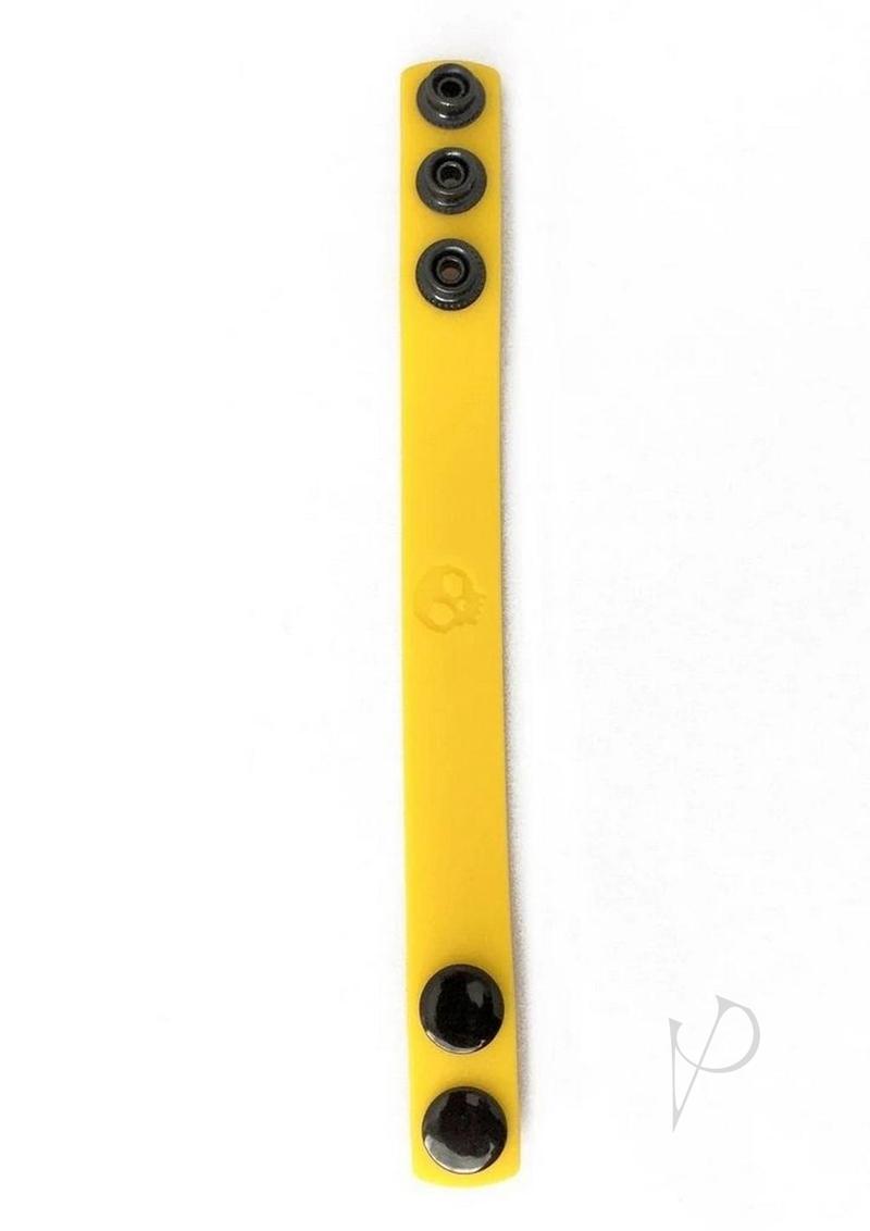 Boneyard Silicone Cock Strap with 3 Snap Rings - Yellow | Adjustable Penis Support for Men | Perfect for BDSM, Fetish Play & Adult Entertainment