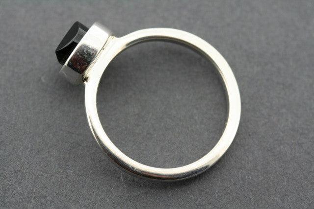 Faceted Obsidian Stackable Ring for Women - Elegant Adjustable Healing Crystal Jewelry for Everyday Wear, Meditation & Spiritual Gifts