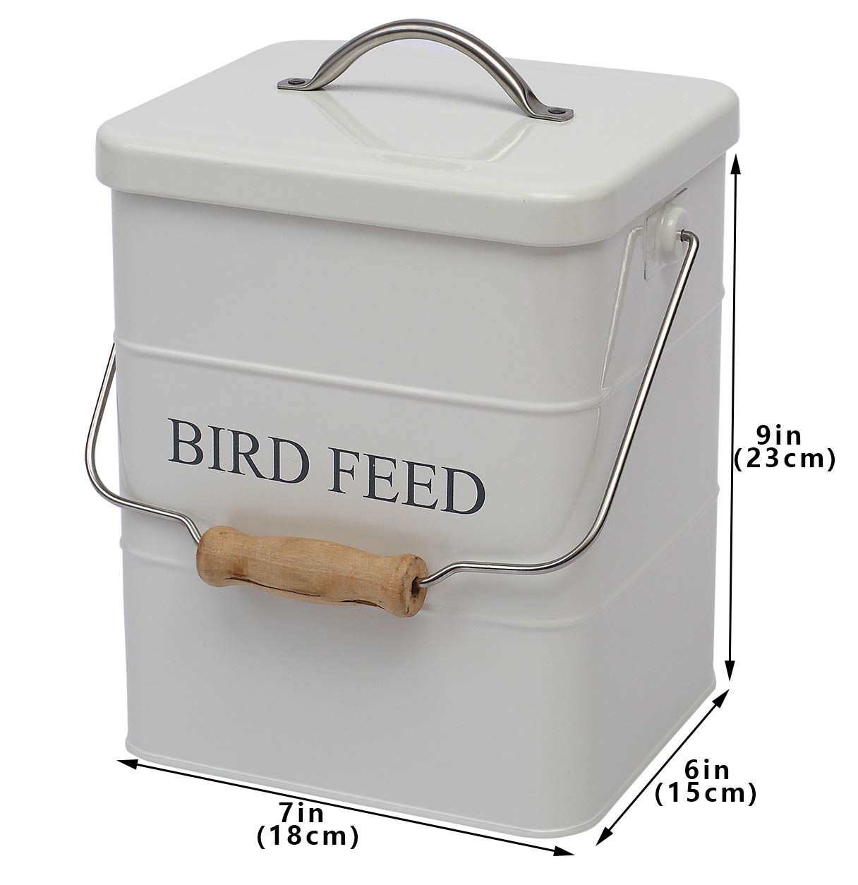 Geyecete Airtight Bird Feeder & Pet Food Storage Container - White | Outdoor Bird Feeding & Pet Food Organization Solution