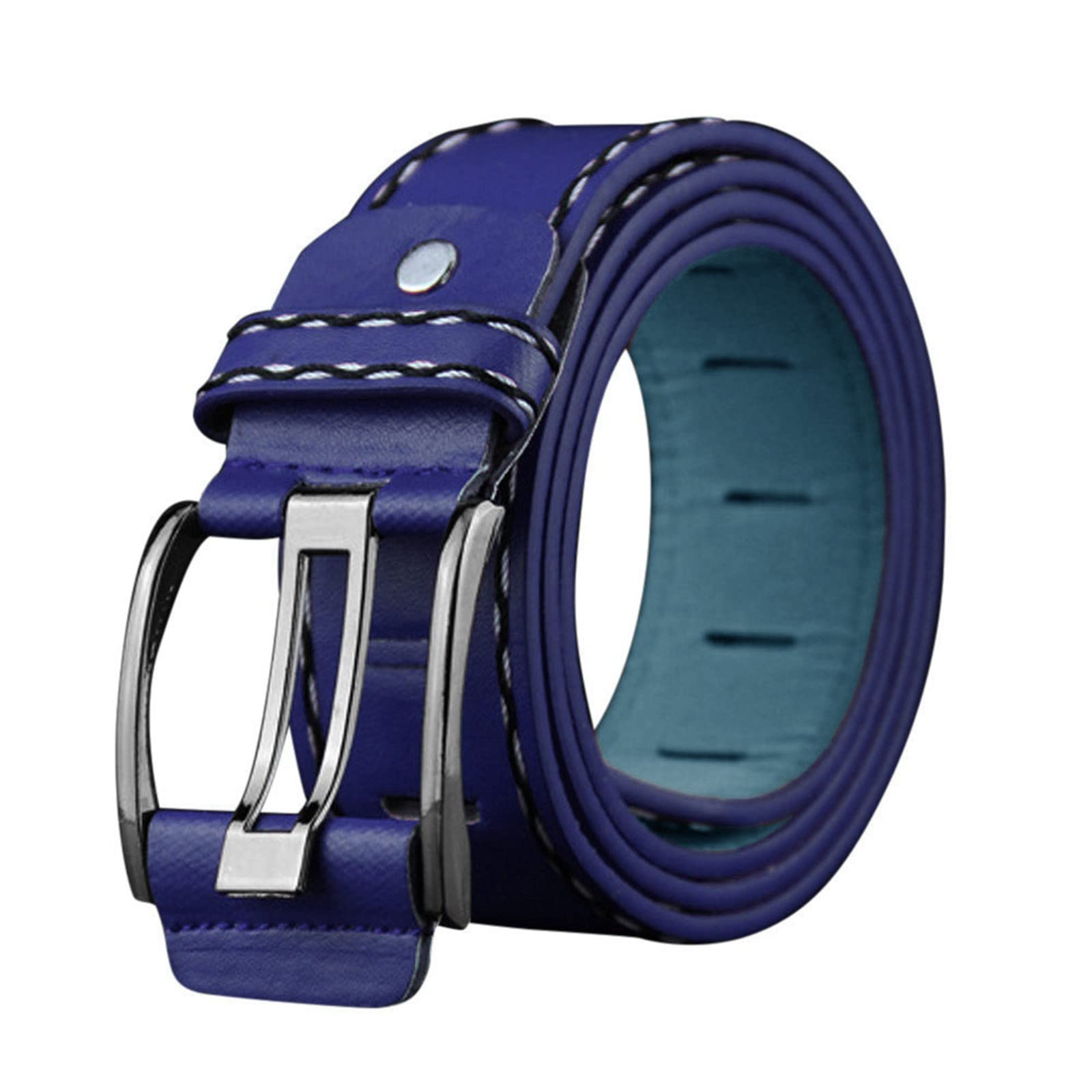 1 Inch Leather Waistband Strap for Men - Smooth Brass Buckle Belt | Fashion & Leisure Waistband Girdle | Perfect for Casual Wear, Office & Outdoor Activities