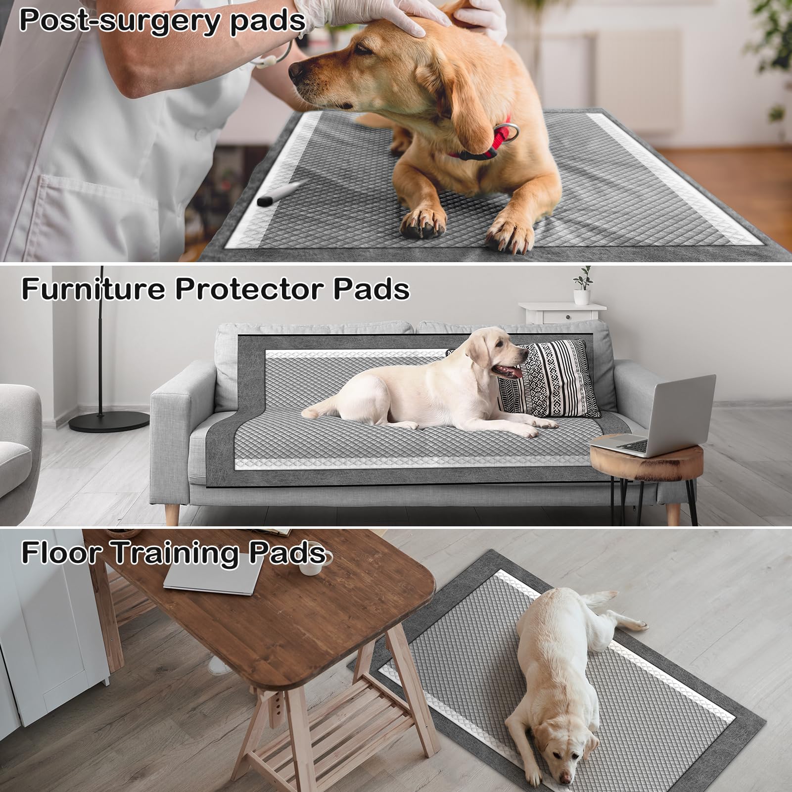 MIZOK 36x36 Inch Charcoal Dog Pee Pads - Super Absorbent Puppy Training Pads with Activated Carbon for Odor Control (25 Count) - Quick Dry, Leak Proof Pet Pads for Dogs, Cats & Rabbits - Ideal for House Training, Crate Use & Travel