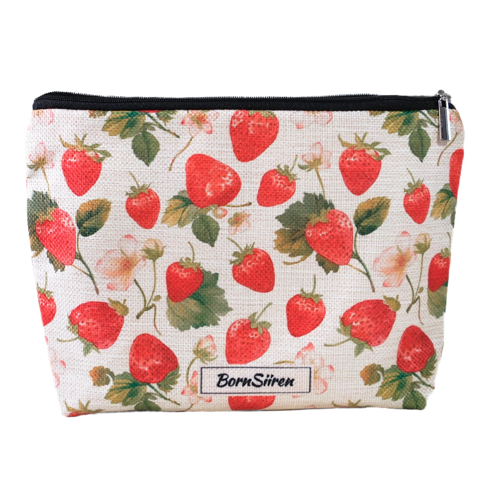 Strawberry Cosmetic Bag for Women - Travel Toiletry Organizer with Lining | Perfect for Makeup Storage & Travel Accessories