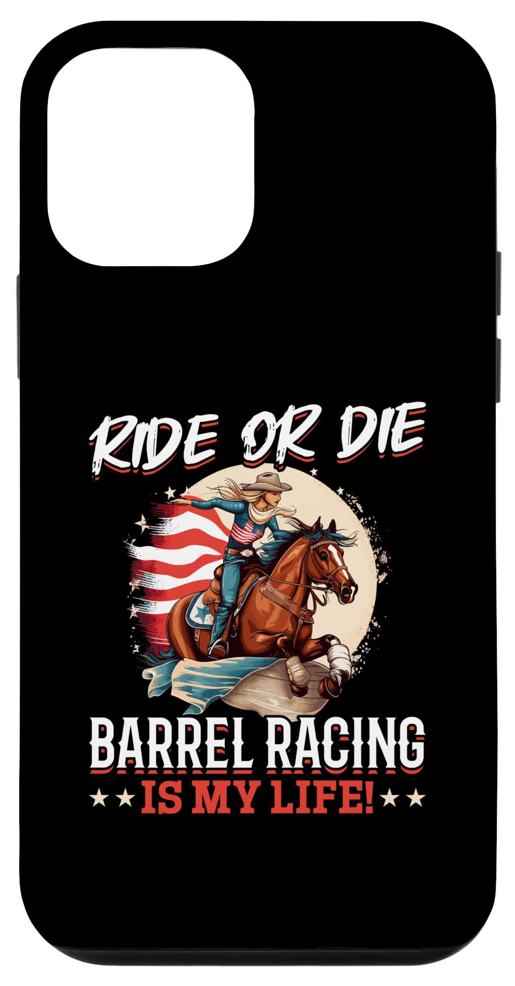 iPhone 12 Mini Case - Barrel Racing Horse Design - Durable Protective Phone Cover for Equestrian Sports & Western Lifestyle - Perfect for Rodeo Events, Horseback Riding & Cowboy Enthusiasts
