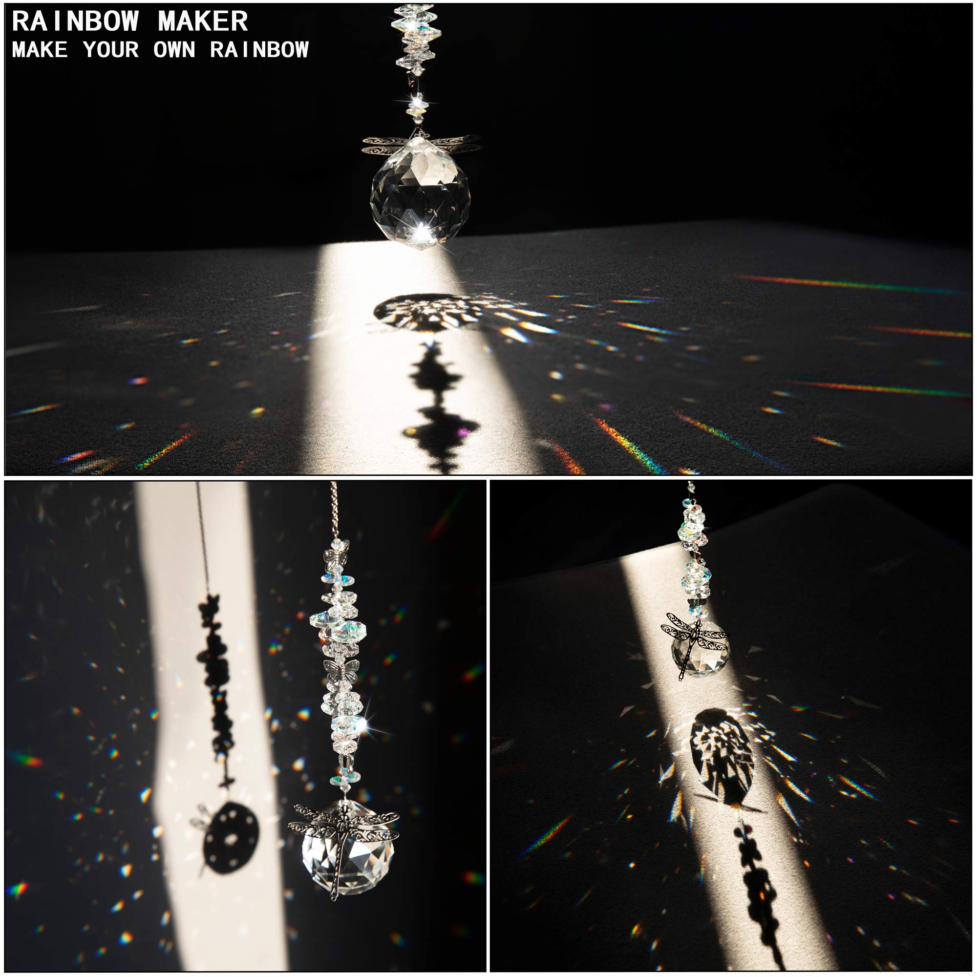 **Handmade Crystal Sun Catchers for Windows - Butterfly & Dragonfly Decor, Rainbow Prism Suncatcher for Garden & Home - Perfect for Living Room, Bedroom, or Outdoor Spaces**
