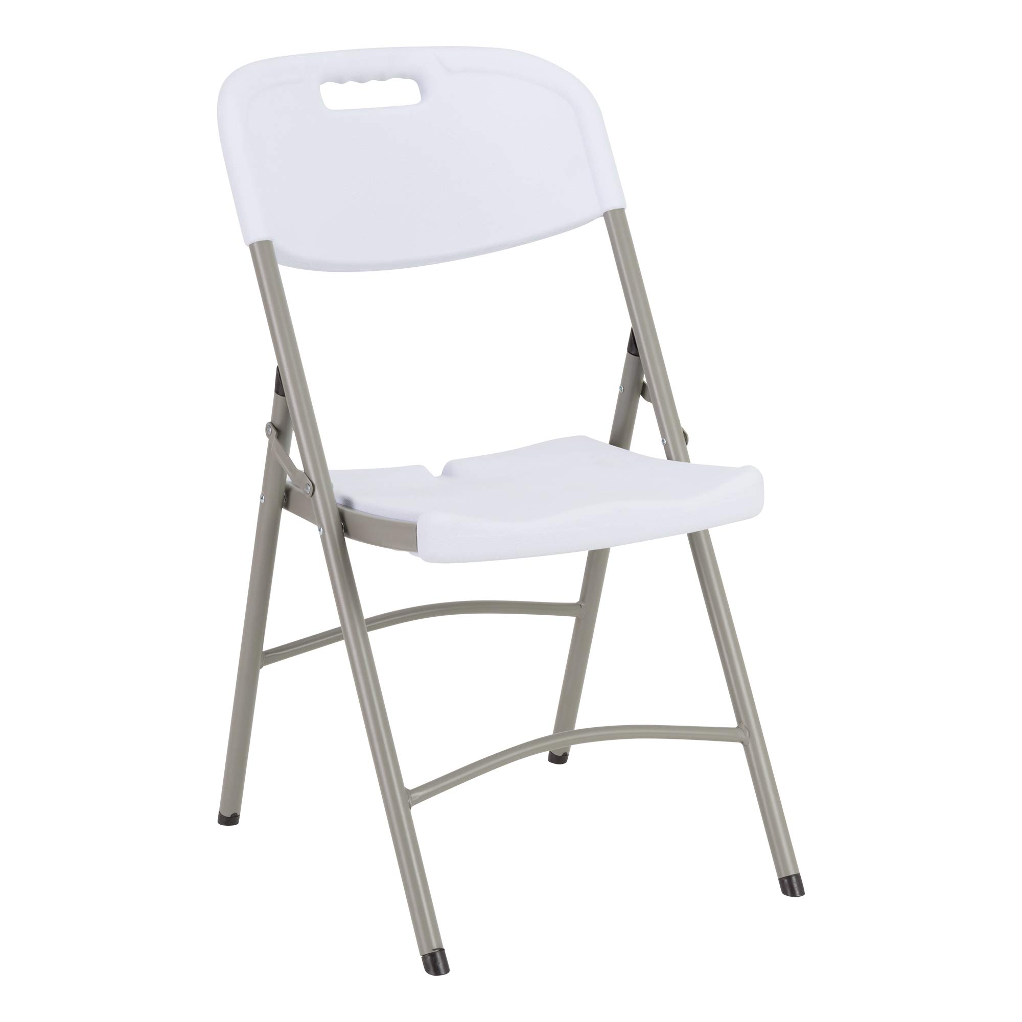 Norwood Commercial Folding Chairs Set of 4 - 400 lb Capacity Heavy Duty Plastic Stackable Chairs for Indoor Outdoor Events, Parties, Weddings, Banquets - White Blow Molded Event Furniture