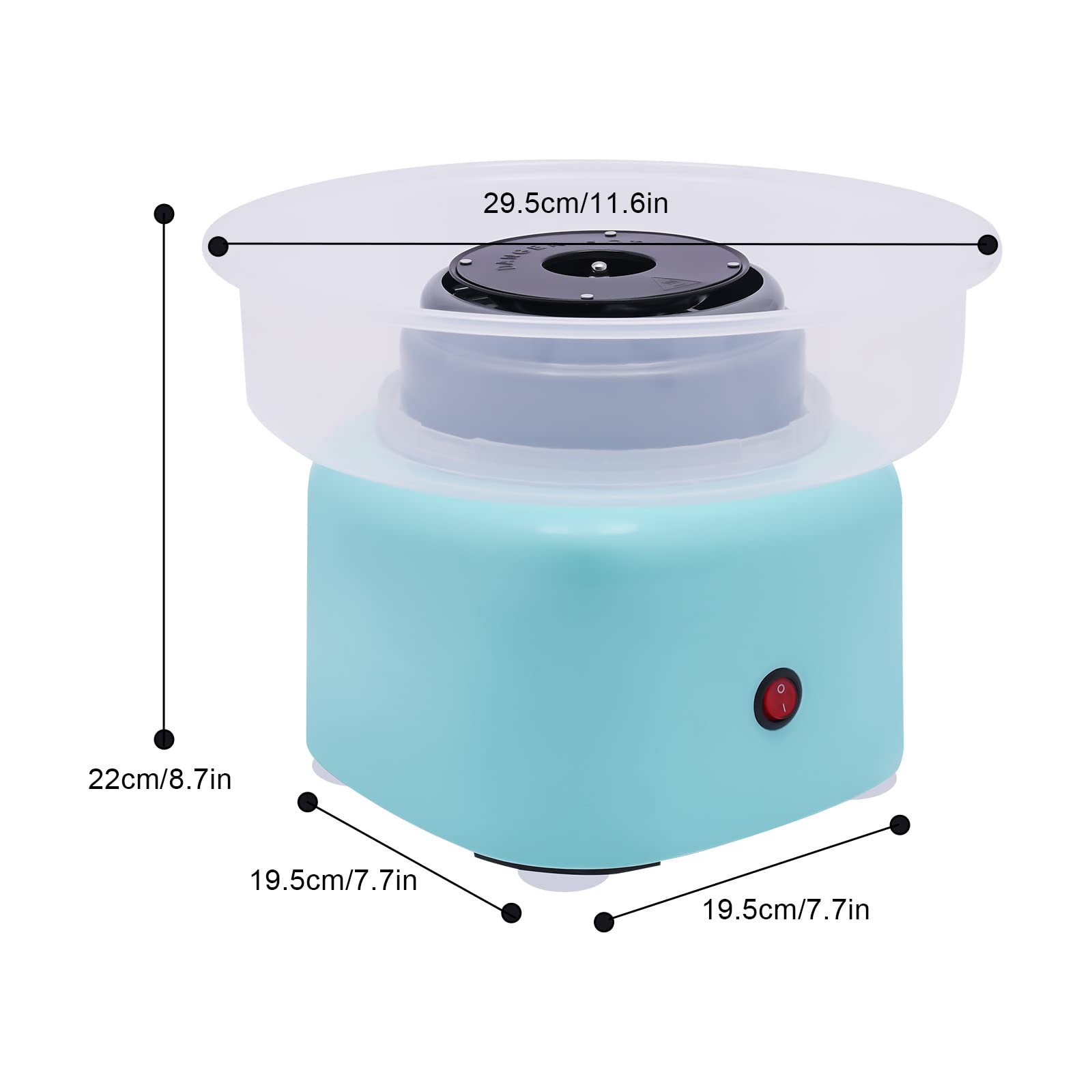 Blue Cotton Candy Machine for Home - Fast Heating Electric Candy Floss Maker with Splash Prevention Bowl, Sugar Scoop & Candy Sticks - Easy to Use for Parties, Events & Family Fun