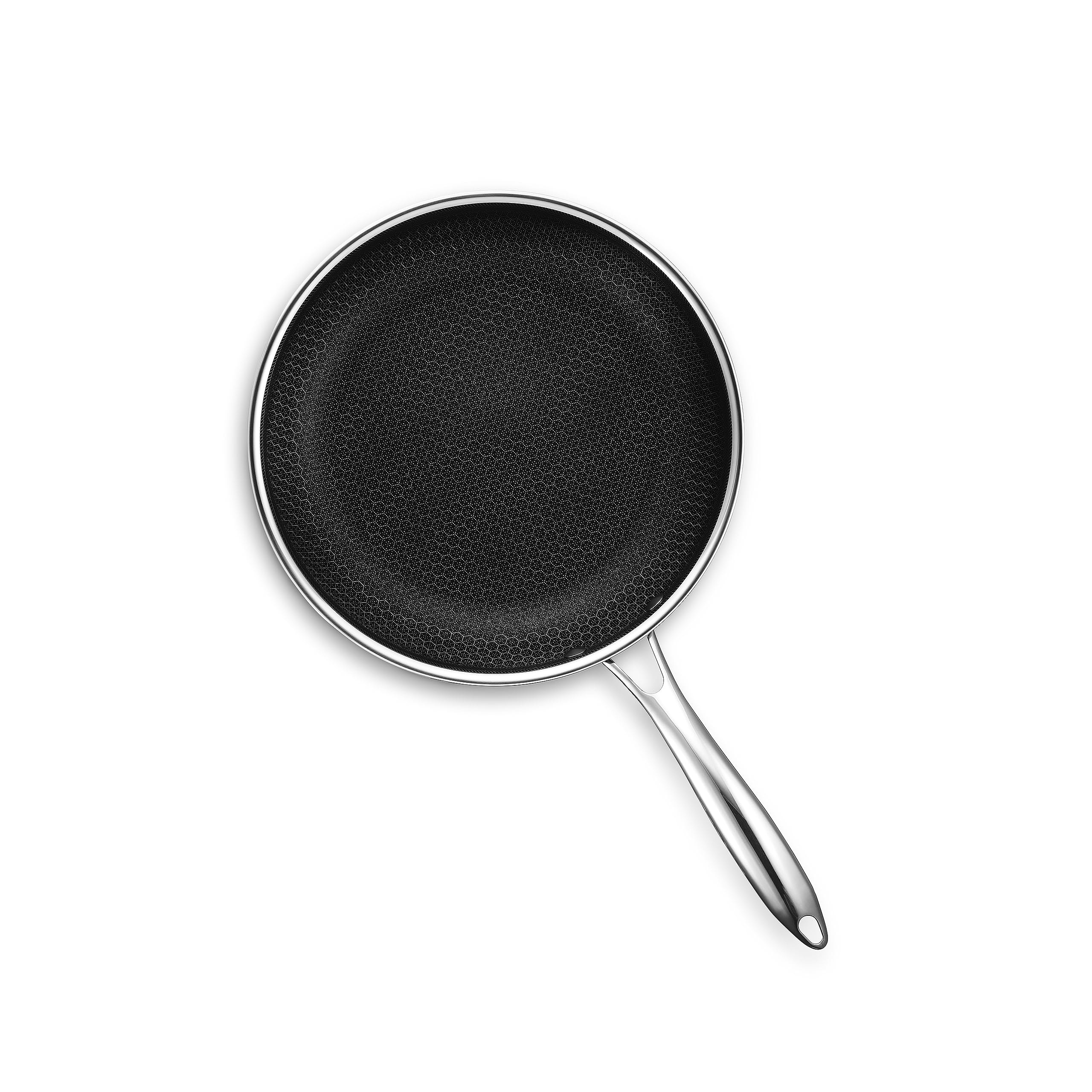 HexClad Hybrid Nonstick 10-Inch Frying Pan with Stay-Cool Handle - Dishwasher & Oven Safe (900°F) - Induction Compatible for All Cooktops - Perfect for Searing, Sautéing & Everyday Cooking