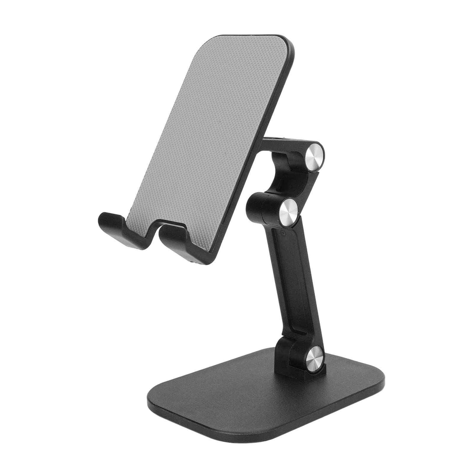 Foldable Phone Stand Holder - Universal Ergonomic Design for iPhone, Samsung, iPad & Tablets - Adjustable Desk Mount for Home, Office & Travel (Black) - Perfect for Video Calls, Watching Movies & Hands-Free Use