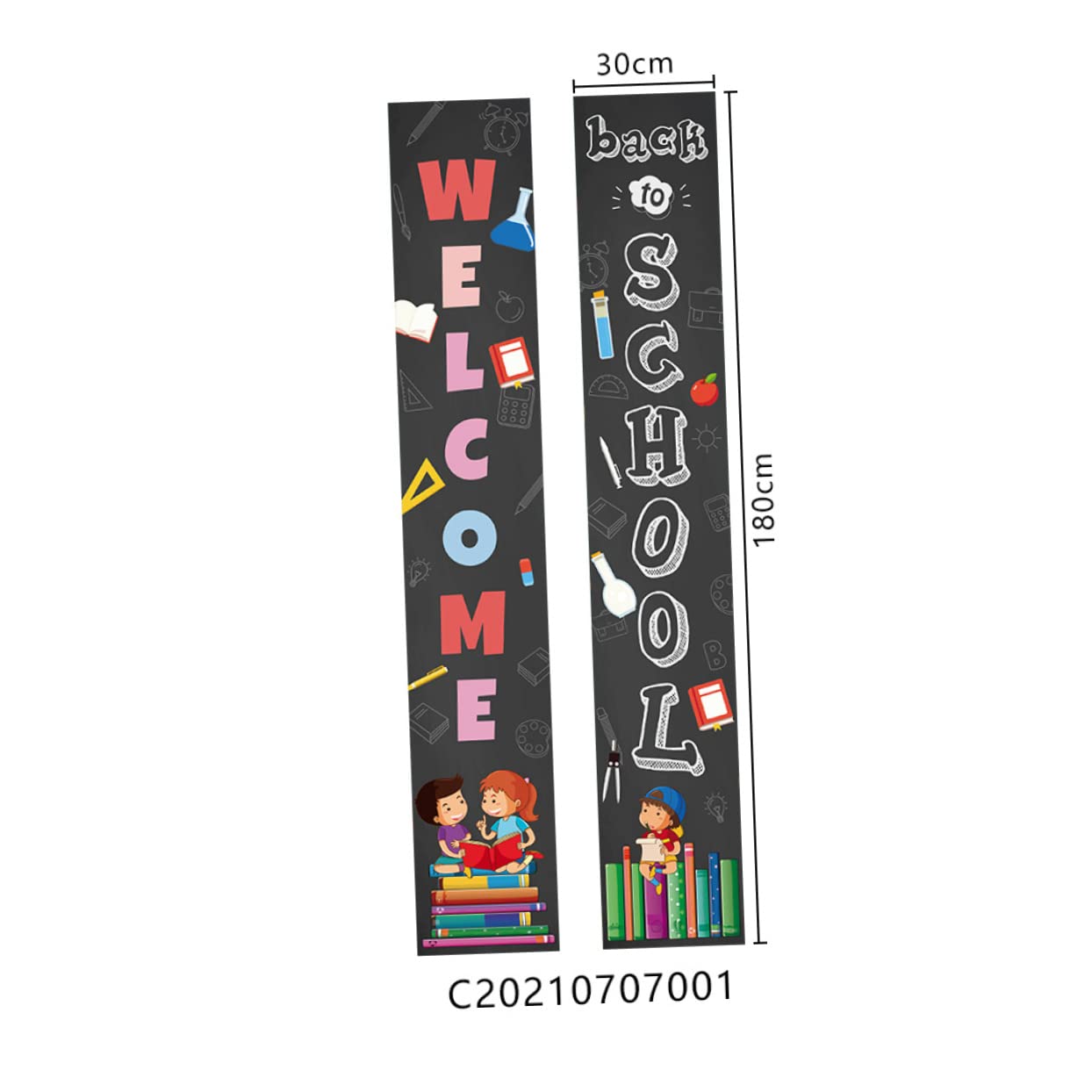 Zerodeko 1 Pair Decorative Curtain Emblems - Office & School Welcome Signs, Back to School Banner for Classroom Decor, Campus Events & Seasonal Celebrations