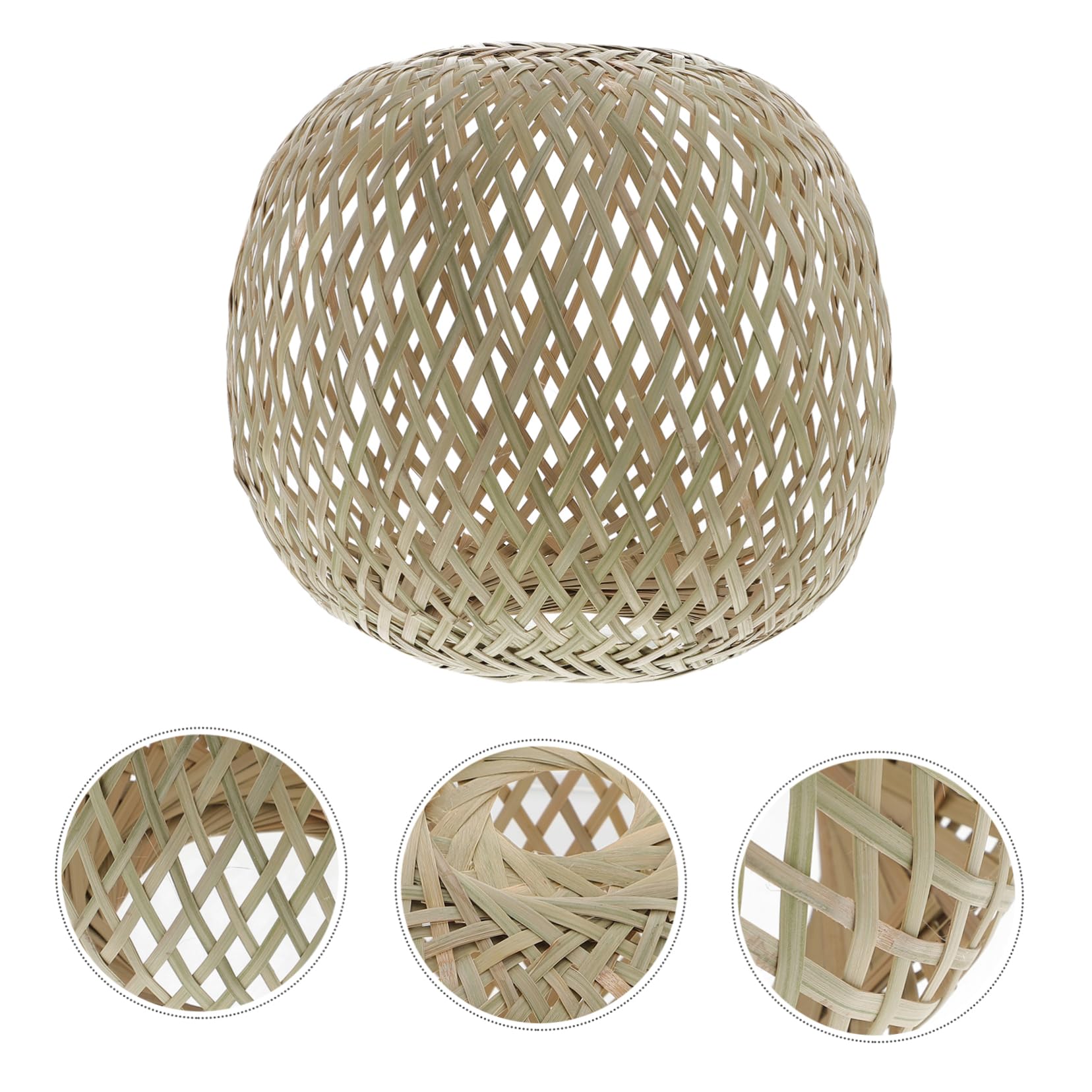 Cabilock 1pc Bamboo Pendant Light Shade - Woven Rattan Lampshade for Kitchen Island, Dining Room & Bar - Cylinder Wicker Light Fixture with LED Bulb - Natural Home Decor Lighting for Farmhouse & Boho Style