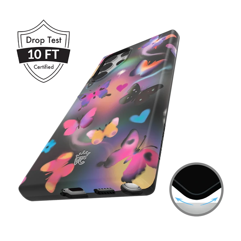 Aurora Butterfly Samsung Phone Case - Elegant Floral Design Protective Cover for Samsung Galaxy Series | Perfect for Daily Use, Travel & Gifting