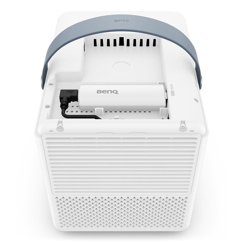 BenQ GP100A Outdoor 4K Portable Projector - 1080p Resolution, 1000 ANSI Lumens, Built-in Netflix, Chromecast, AirPlay & Android TV - Autofocus & Auto 2D Keystone - 20W Speaker - Perfect for Backyard Movies, Camping, Business Presentations & Home Theater