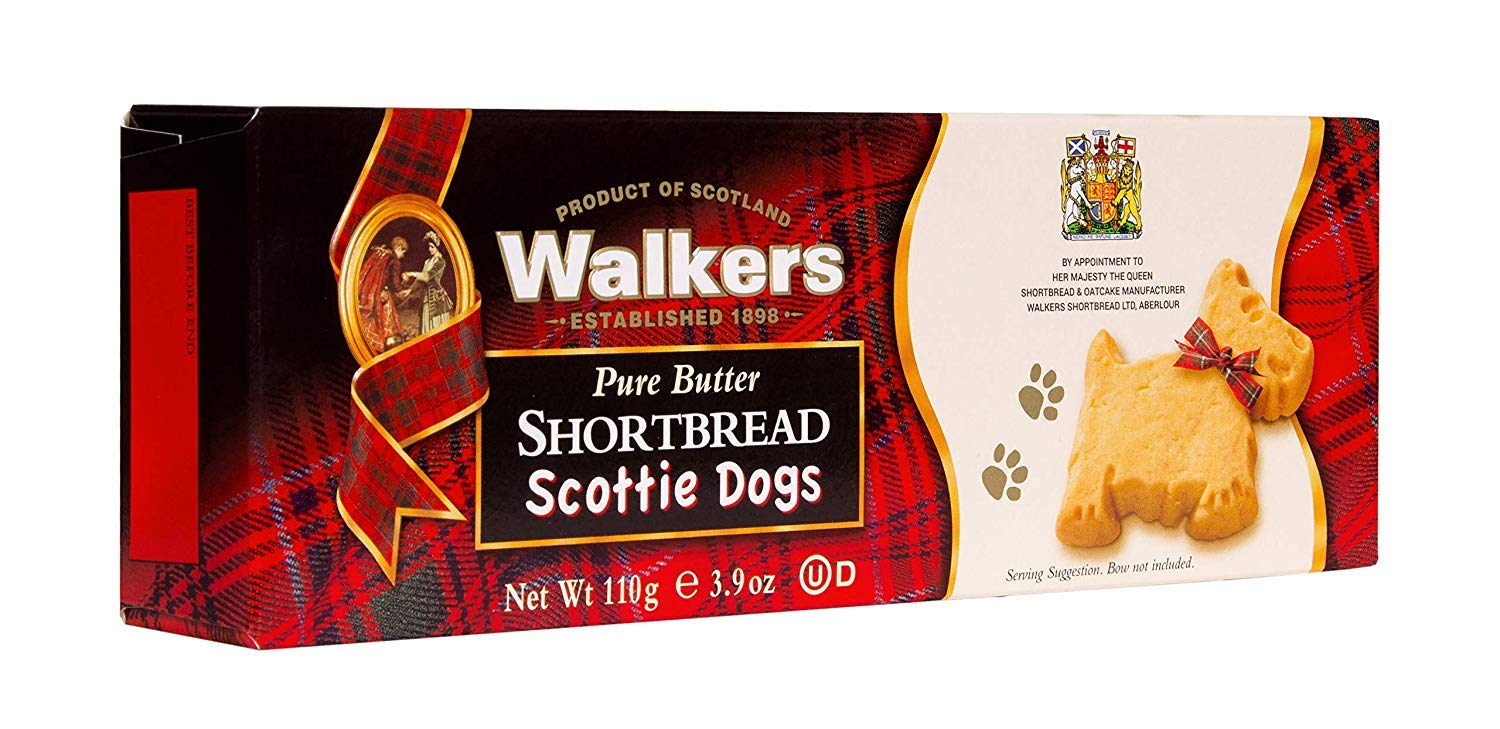 Scottie Dog Shaped Shortbread Cookies by Walkers - Traditional Scottish Butter Cookies, 3.9oz Box - Perfect for Tea Time, Gifts & Scottish-Themed Parties