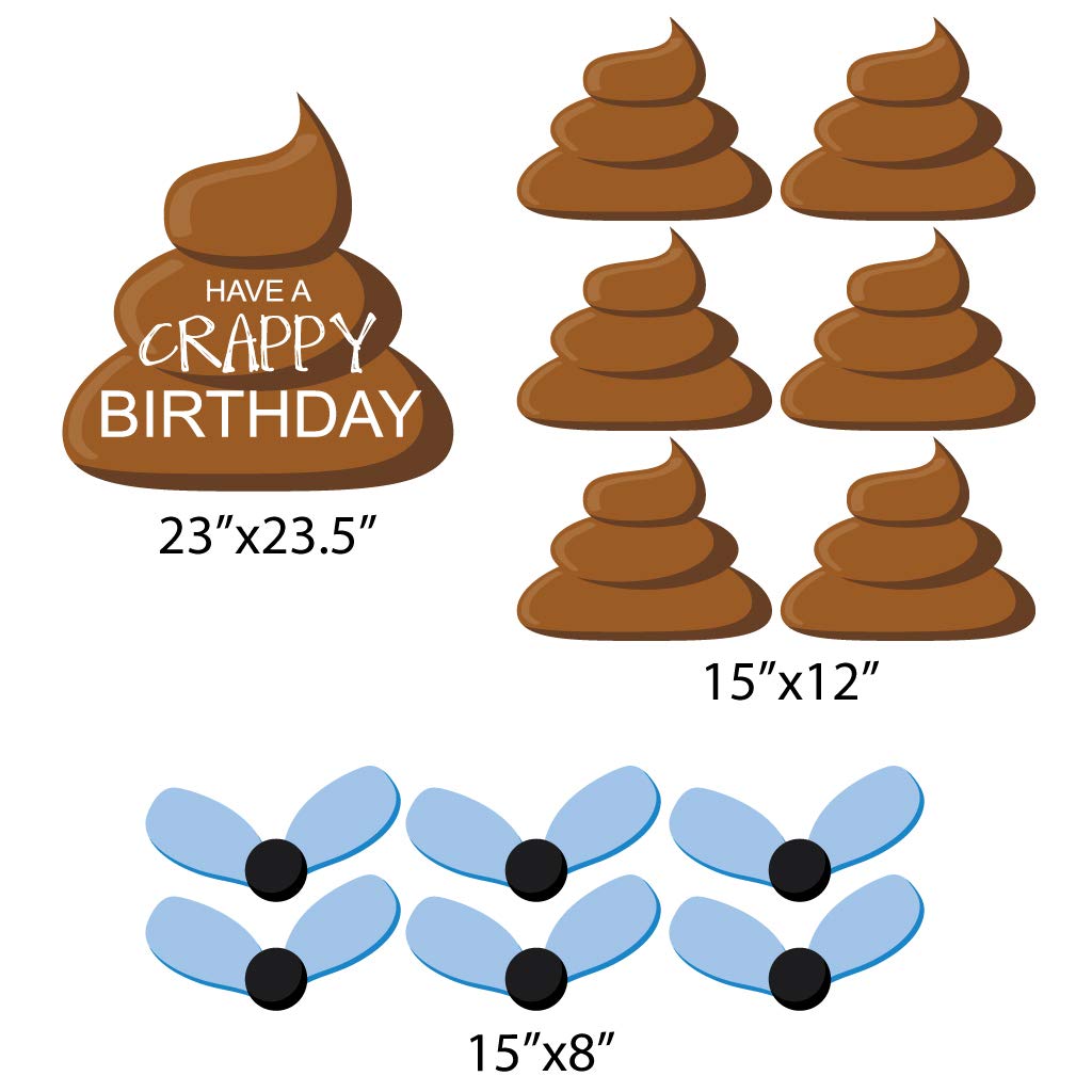 VictoryStore Funny Poop Emoji Yard Decorations - 13-Piece Birthday Display Set with Stakes for Outdoor Lawn & Garden Party Decor