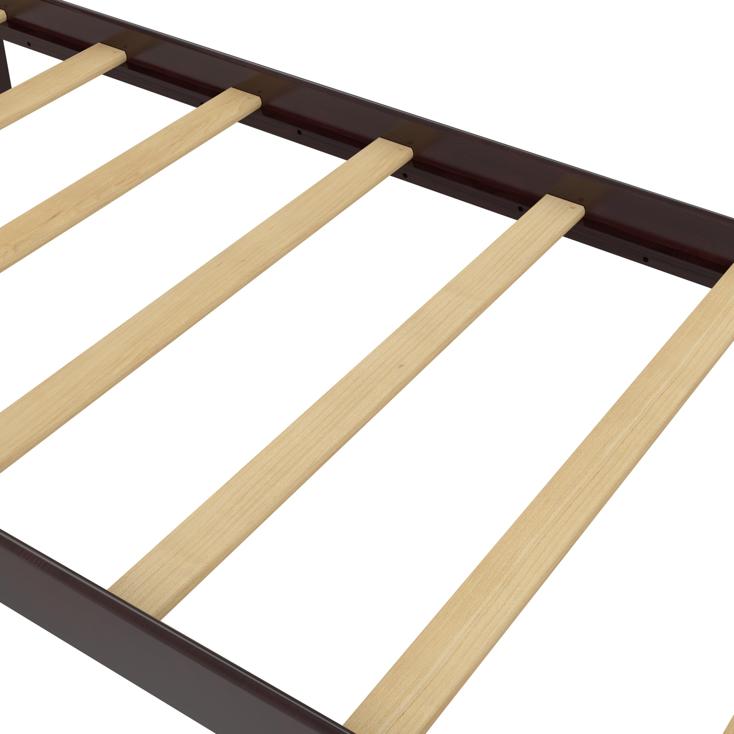 DHP Braylon Twin Bed Frame - Minimalist Wooden Bed with Espresso Finish - Sturdy Solid Wood Construction - Perfect for Kids Rooms, Guest Bedrooms & Small Spaces