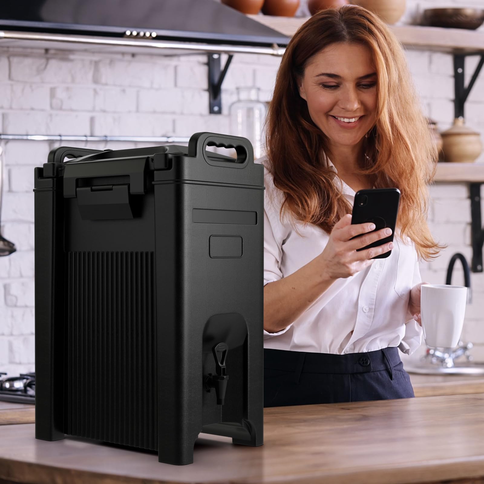 COSTWAY 5 Gallon Insulated Beverage Dispenser - Hot & Cold Drink Server with Handles for Catering, Parties & Events | Food-Grade LLDPE Material Keeps Coffee, Tea, Hot Chocolate Warm | Perfect for Weddings, BBQs, Office Meetings & Outdoor Gatherings