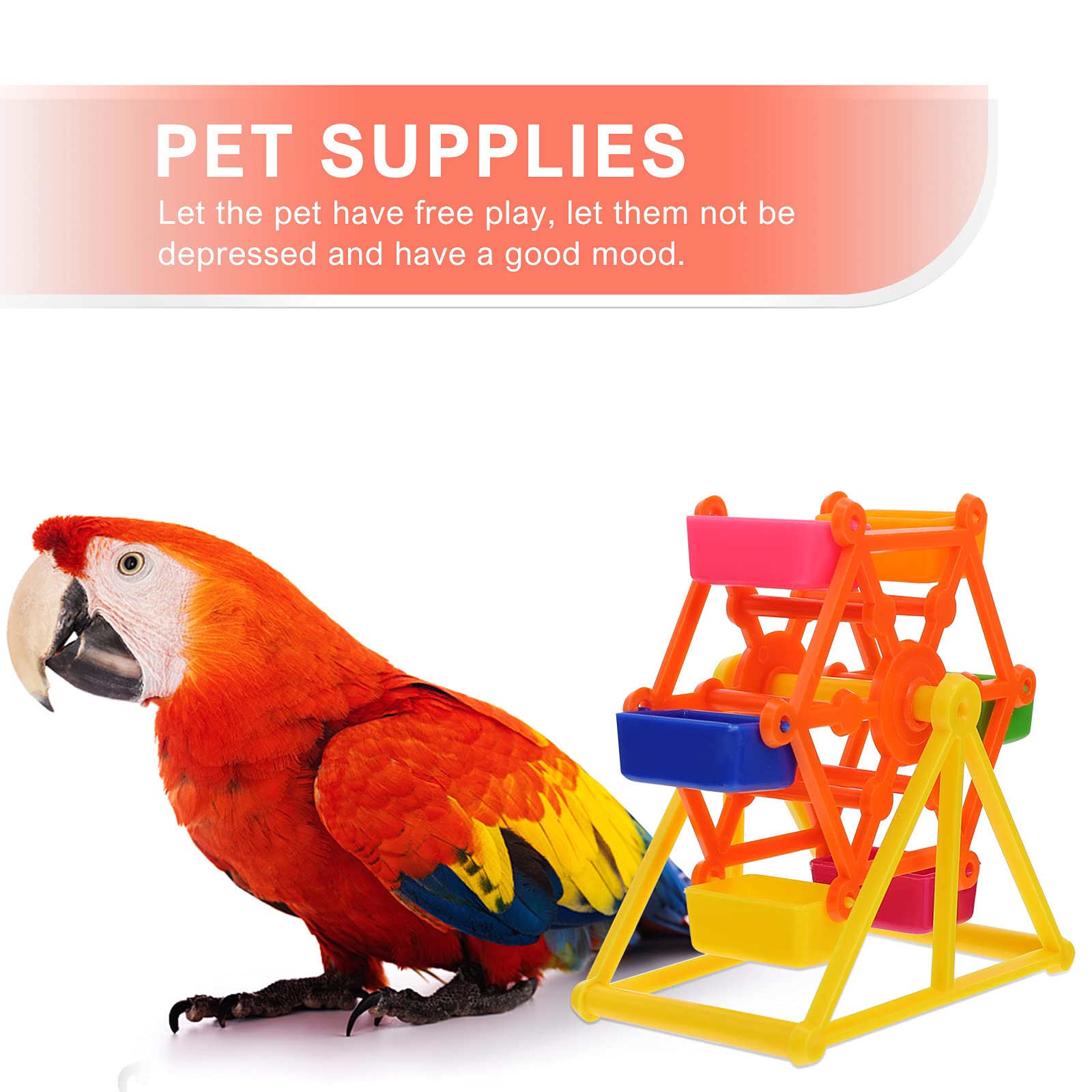 Baluue Parrot Foraging Toy - Windmill Chew Training Prop with Food Feeder, Bird Cage Decoration for Parakeets Cockatiels Conures | Interactive Plaything for Mental Stimulation & Beak Exercise