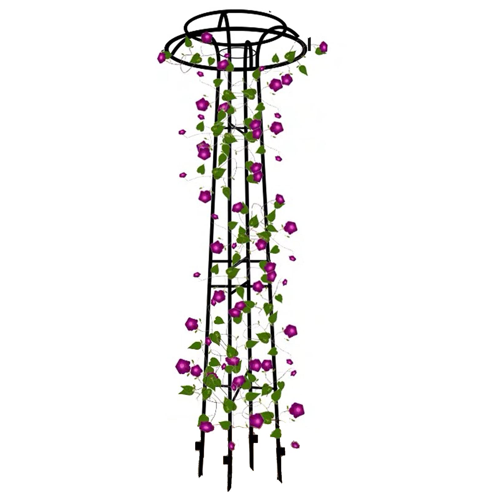 Large Garden Obelisk Climbing Plant Support Frame - Sturdy Metal Trellis for Roses, Grapes & Vines | Outdoor Plant Stake for Backyard, Lawn & Garden Decor | Perfect for Vertical Gardening & Landscape Design