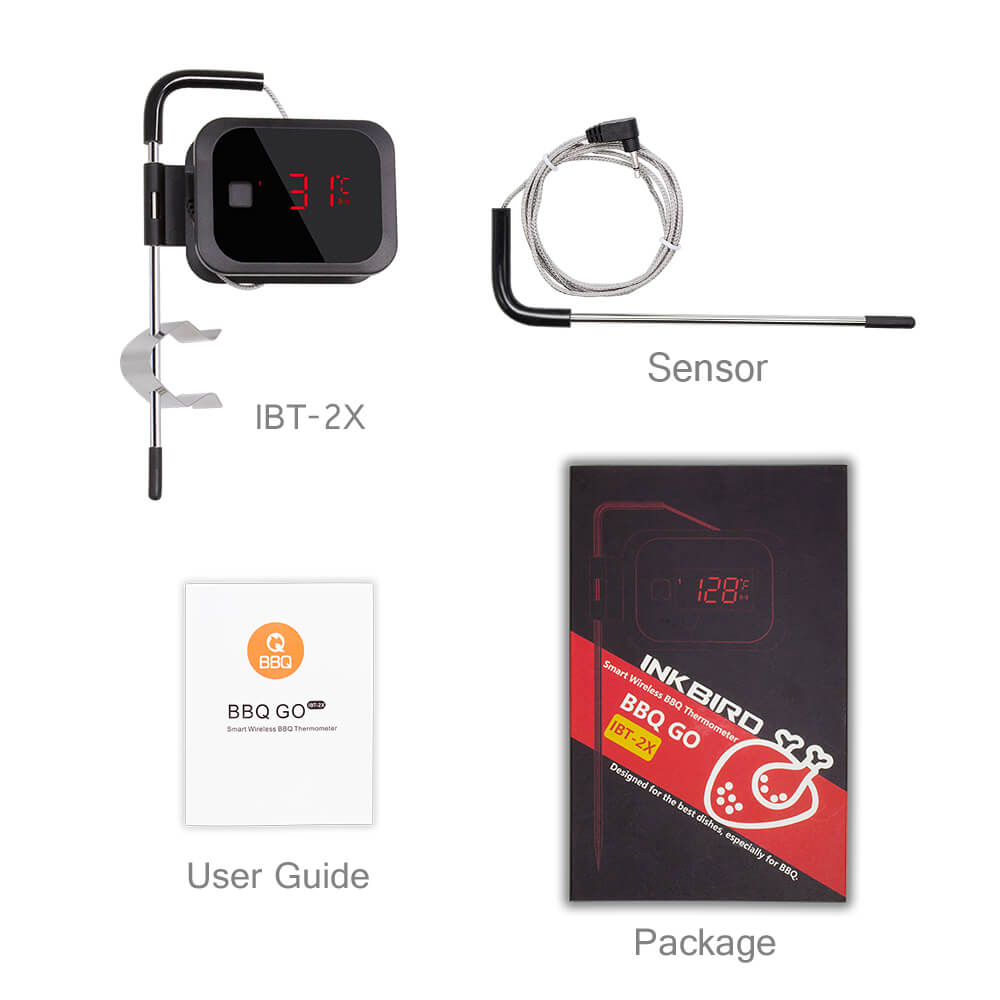 Wireless Bluetooth BBQ Meat Thermometer IBT 2X - Smart Cooking Thermometer for Grilling, Smoking, and Roasting - Perfect for Outdoor BBQ, Camping, and Home Kitchen Use