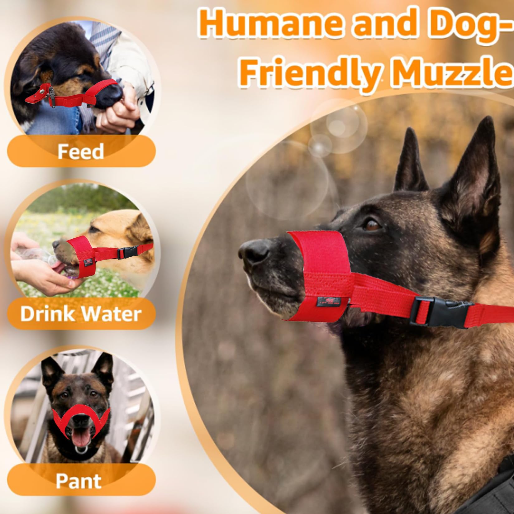 PetPhindU Soft Dog Muzzle - Breathable Anti-Biting Mouth Cover for Short-Snouted Dogs | Chew Proof & Water Drinkable | Perfect for Training, Grooming & Vet Visits