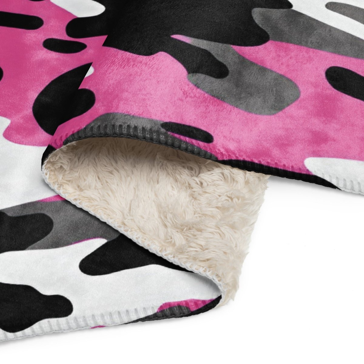 Sobervation Pink Camo Sherpa Blanket - Ultra Soft Warm Fleece Throw for Recovery & Sobriety - Perfect for AA Meetings, Sober Living Homes & Cozy Nights