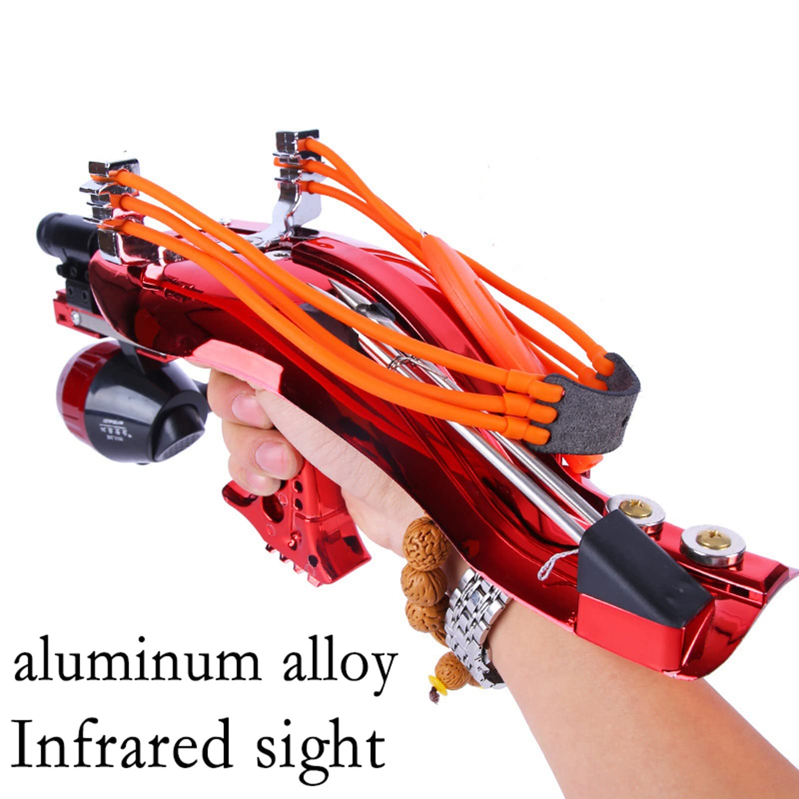 Premium Stainless Steel Hunting Slingshot with Laser & Infrared Aiming - High Speed Slingshot for Fishing, Hunting & Outdoor Sports | Perfect for Fishermen, Survivalists & Target Practice