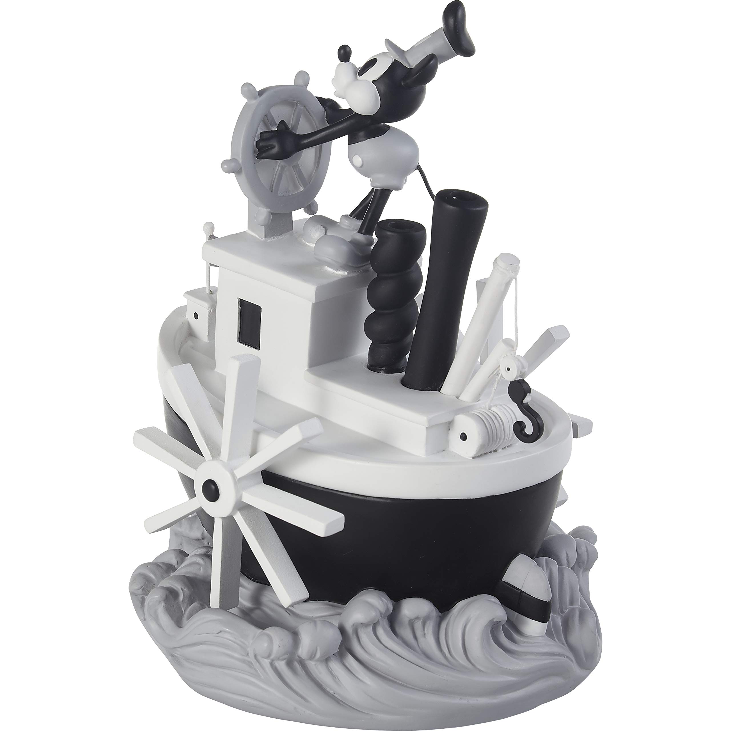 Precious Moments 203701 Disney Steamboat Willie Mickey Mouse Resin Musical Figurine - Collectible Disney Gift for Home Decor, Birthday & Christmas