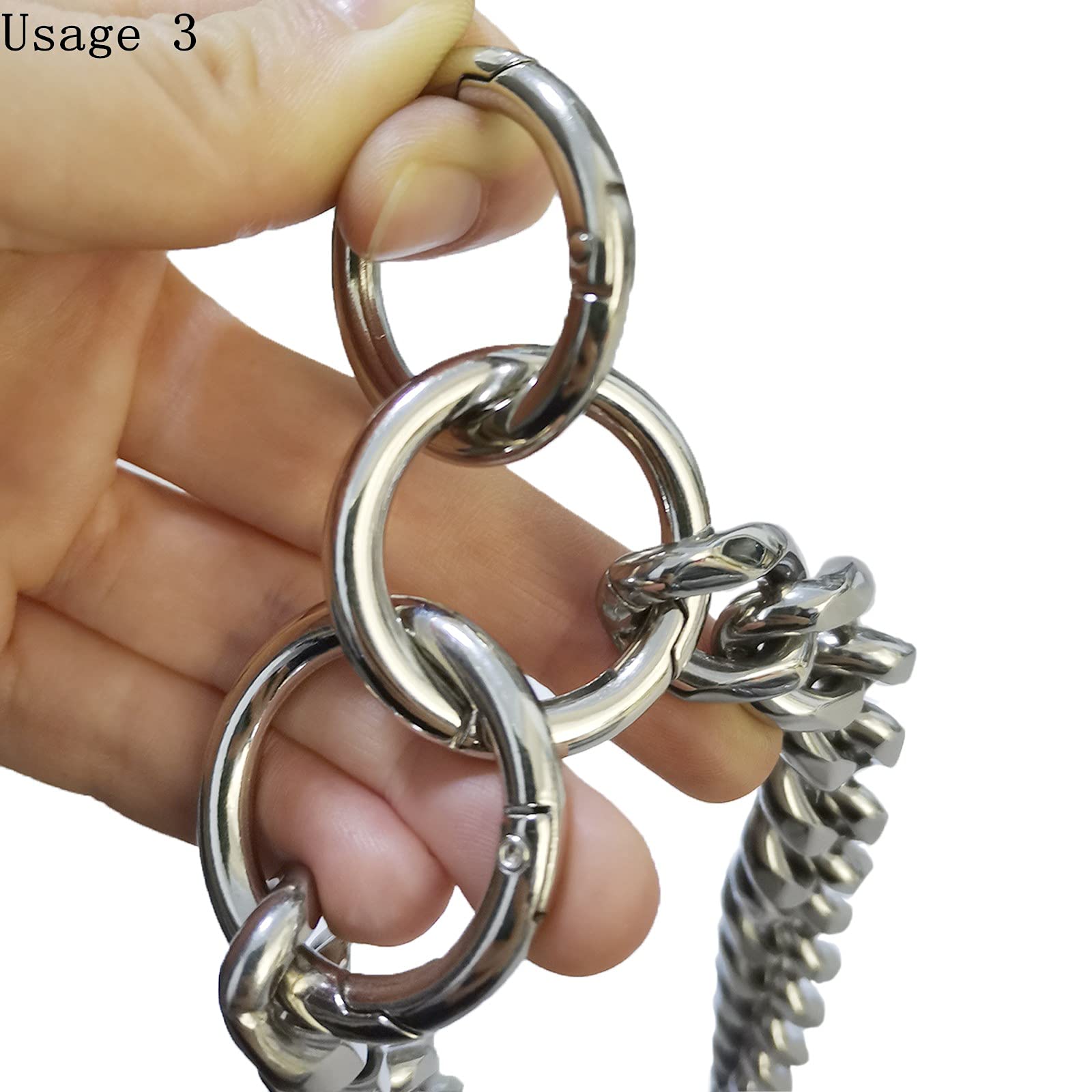 Heavy Duty Silver Dog Choker Collar - 16 18 20 22 24 26 Inch Adjustable Training Chain for Large Dogs | Cuban Link Necklace Style Pet Collar | Perfect for Obedience Training & Daily Walks (20 Inch, Silver)