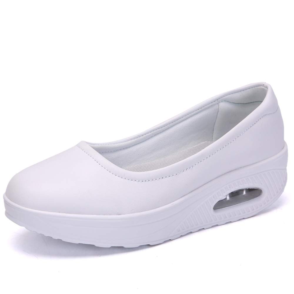 EnllerviiD Women's Air Cushion Shake Shoes - Soft Sole Wedge Heel Work Shoes for Nurses & Healthcare Professionals | Comfortable Slip-Resistant Footwear for Hospital Shifts, Long Standing & Walking
