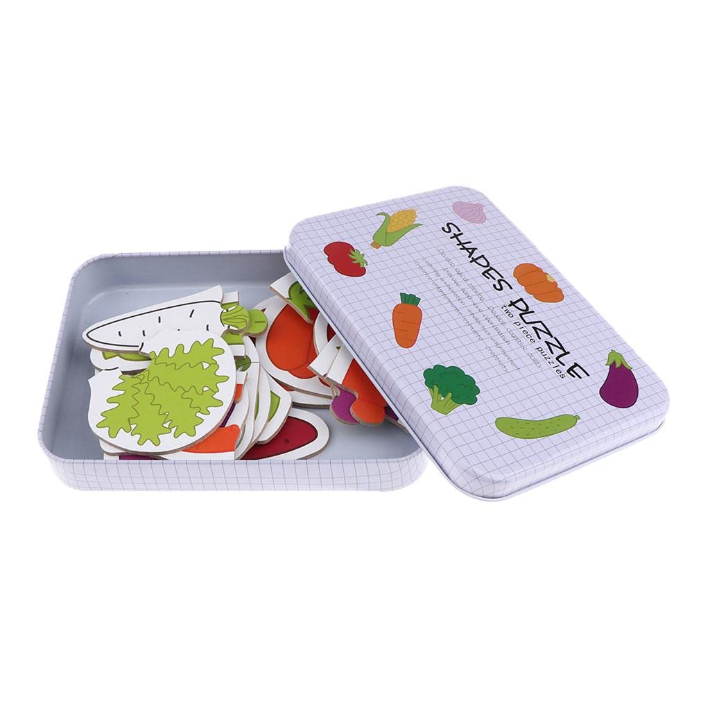 Wooden Puzzle Blocks for Toddlers - Vegetable Learning Toys for Preschool Play