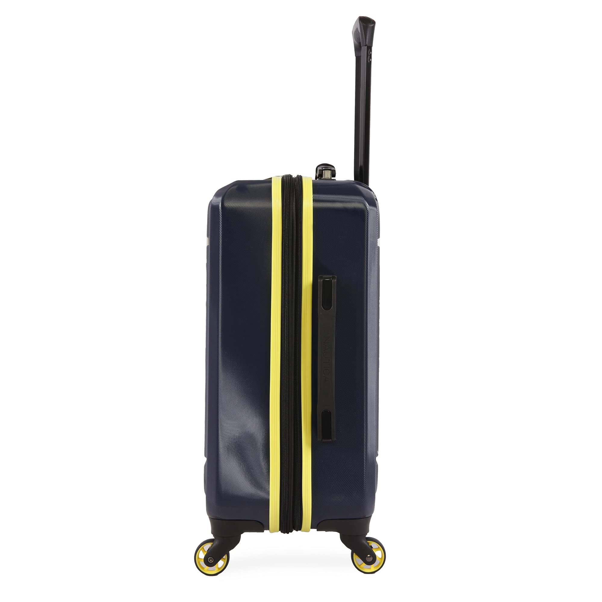NAUTICA Roadie 3pc Hardside Luggage Set - Navy/Yellow Spinner Suitcase with TSA Lock - Perfect for Travel, Business Trips & Family Vacations