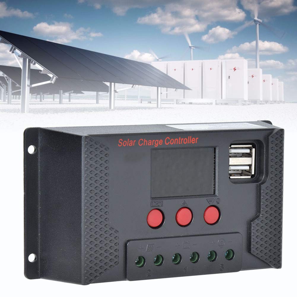 50A Solar Charge Controller with 1.5A USB Output - MPPT Photovoltaic Panel Charger for Lithium Iron & Ternary Polymer Batteries - Perfect for RV, Boat, Off-Grid Solar Systems & Emergency Power Supply