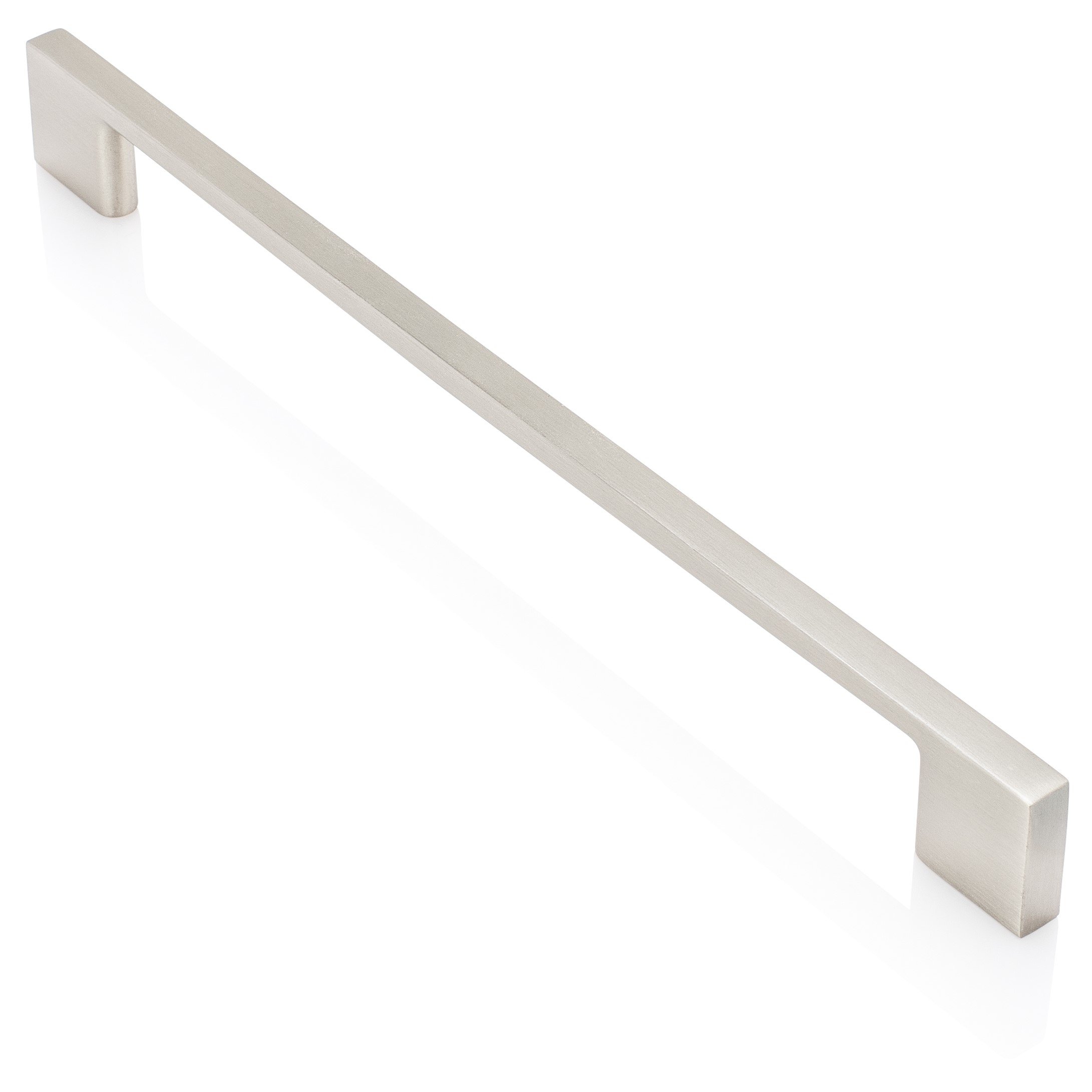 Brushed Nickel Cabinet Pulls 224mm - Satin Nickel Drawer Handles for Modern Kitchen Cabinets - Silver Cupboard & Drawer Hardware - Perfect for Home Renovation & Cabinet Upgrades