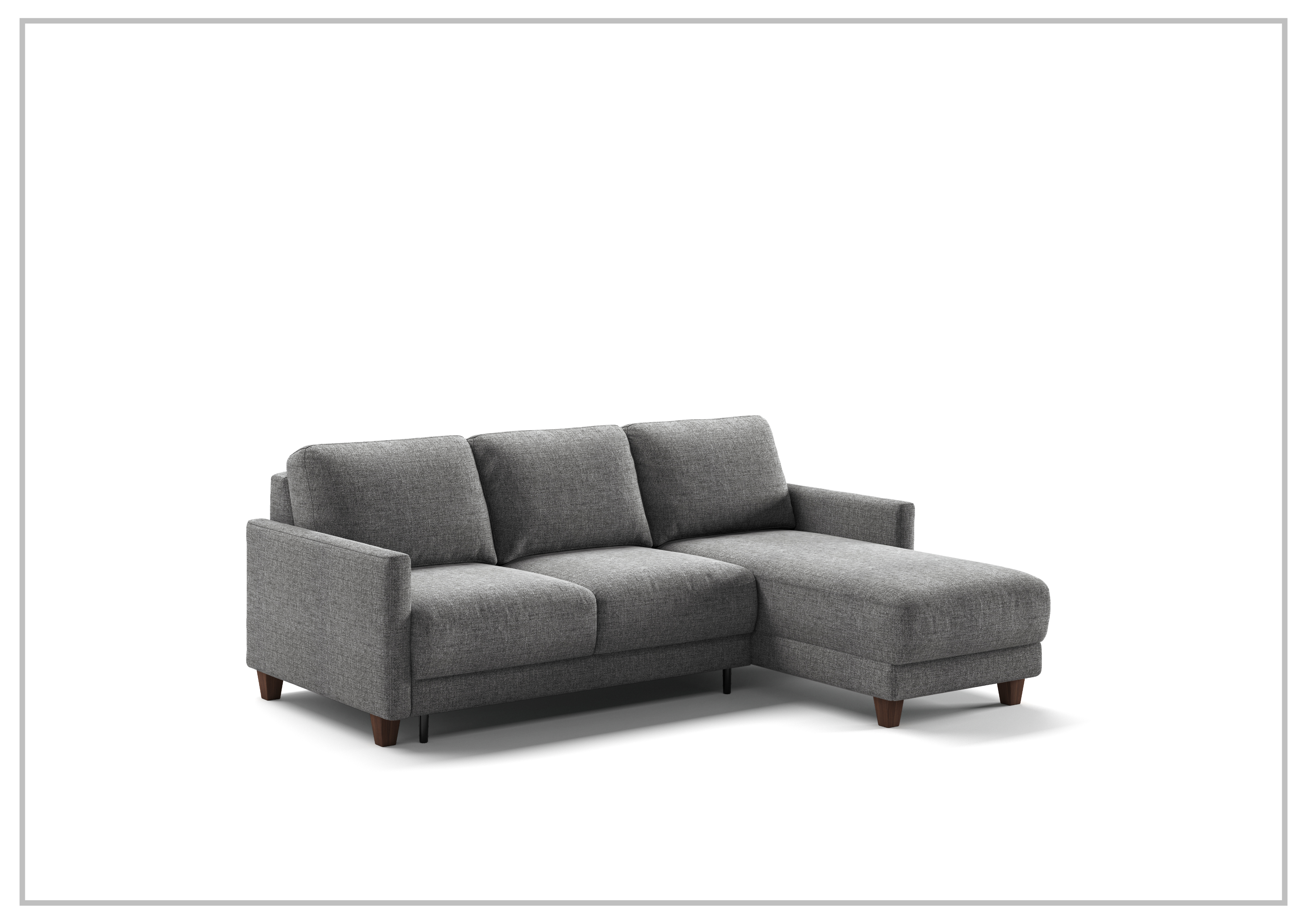 Luonto Martta Fabric Full XL Sectional Sleeper Sofa with Reversible Chaise - Modern Convertible Couch Bed for Living Room, Guest Room & Small Spaces