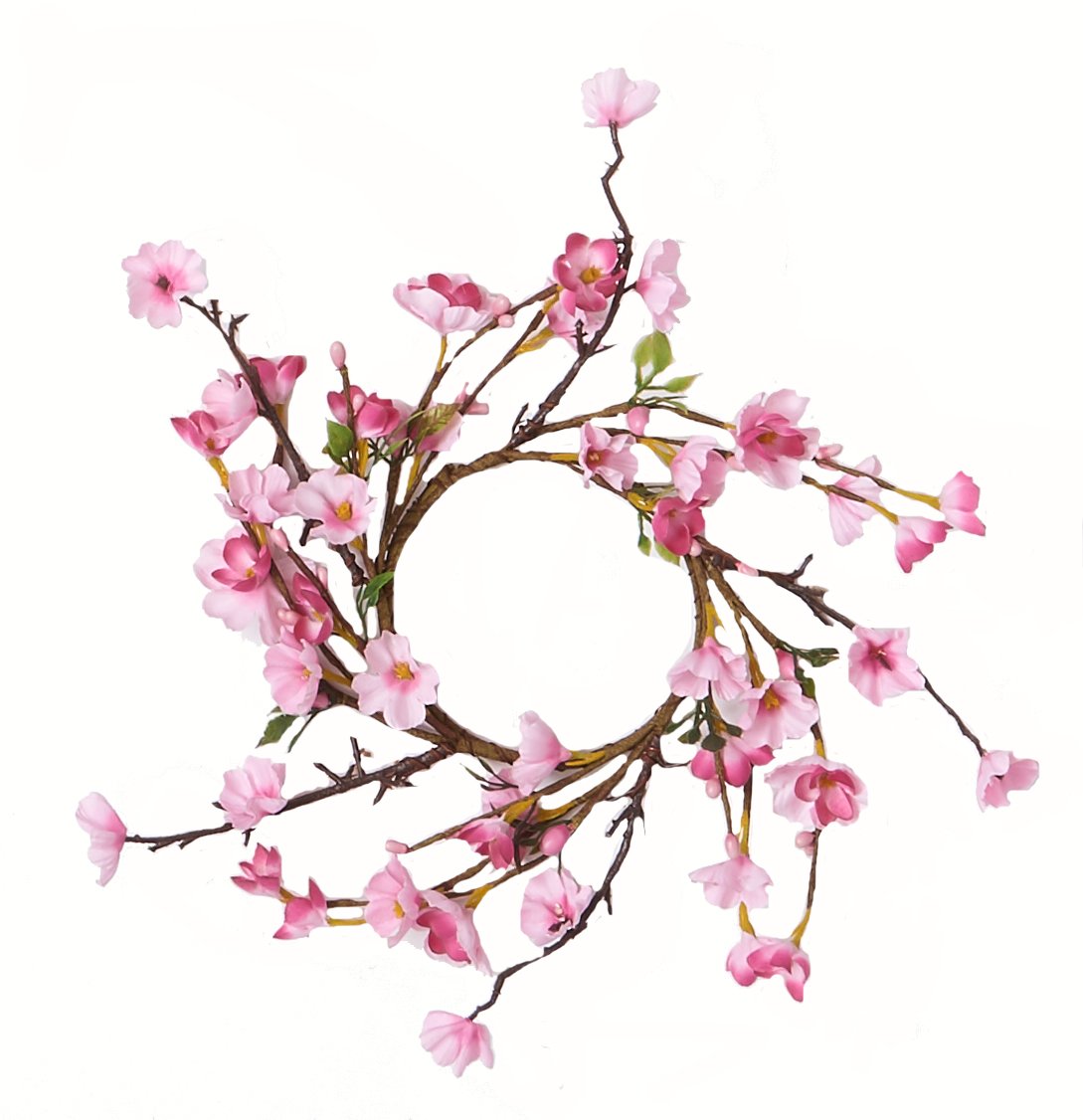Cherry Blossom Candle Ring - Pink Floral Candle Holder for Home Decor, Wedding Centerpieces & Romantic Ambiance