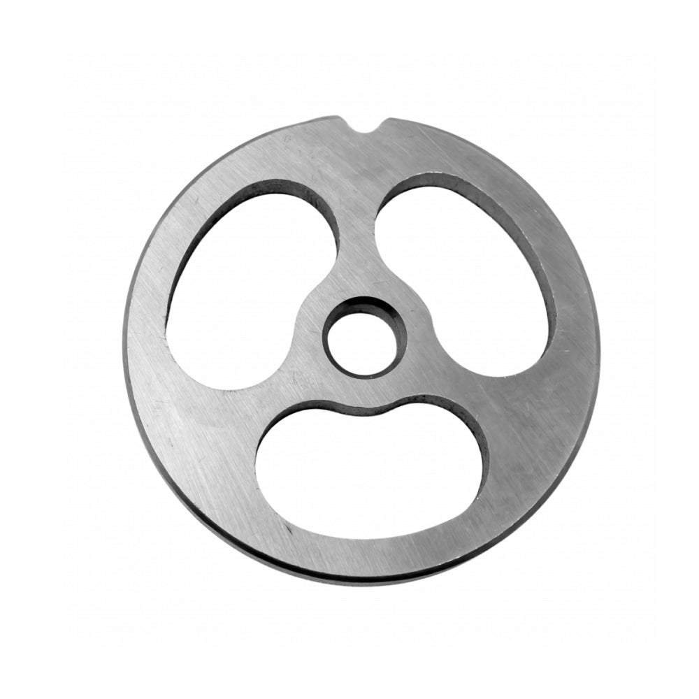 Stainless Steel #8 Kidney Hubless Machine Plate - 2 3/8