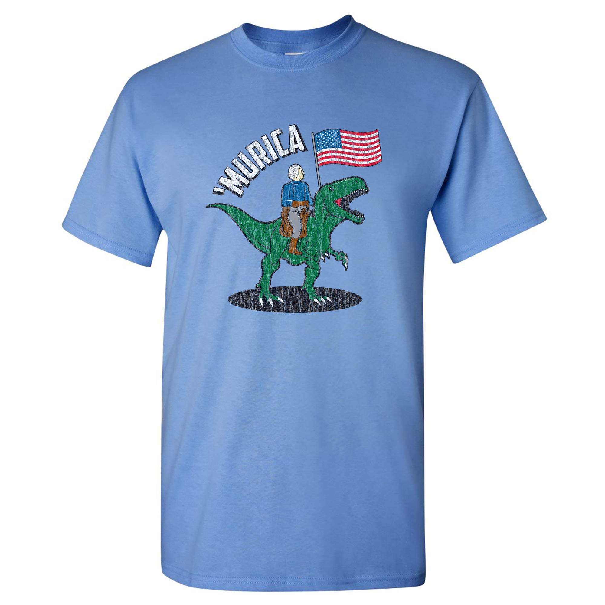 Washington Riding T-Rex Dinosaur Patriotic 4th of July T-Shirt - American Independence Day Graphic Tee for Men & Women - Perfect for July 4th Celebrations, BBQ Parties & National Pride Events