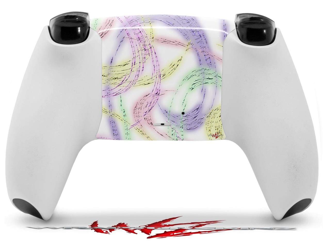 PS5 DualSense Controller Skin Wrap - Neon Swoosh White for Gaming Protection
