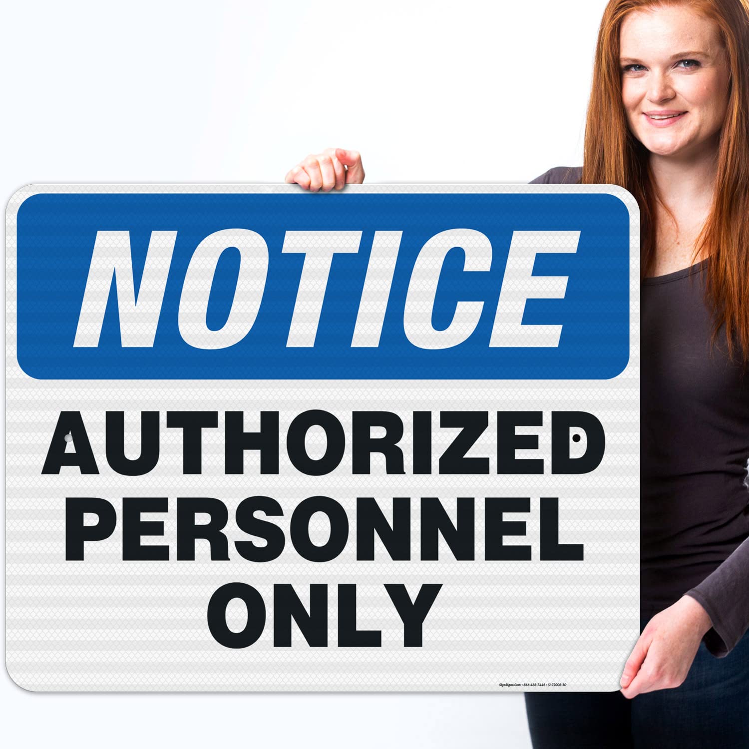 Authorized Personnel Only Sign - 24x30 Inches, 3M EGP Reflective .080 Aluminum, Fade Resistant - Indoor/Outdoor Safety Sign for Construction Sites, Warehouses & Restricted Areas - Made in USA
