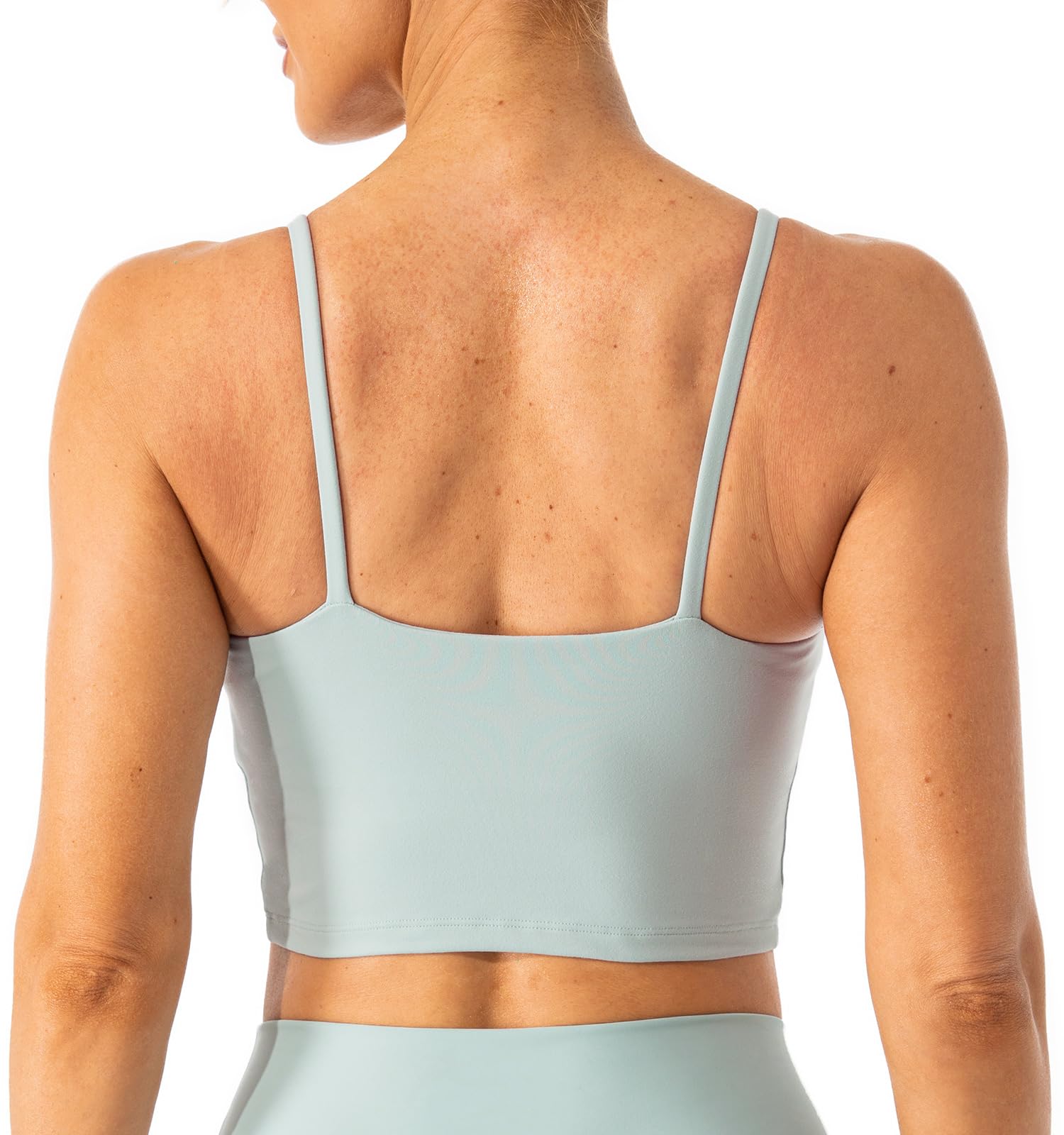 Lavento Women's Longline Sports Bras - Yoga Camisole Tank Top with Built-in Bra for Workout, Running & Gym