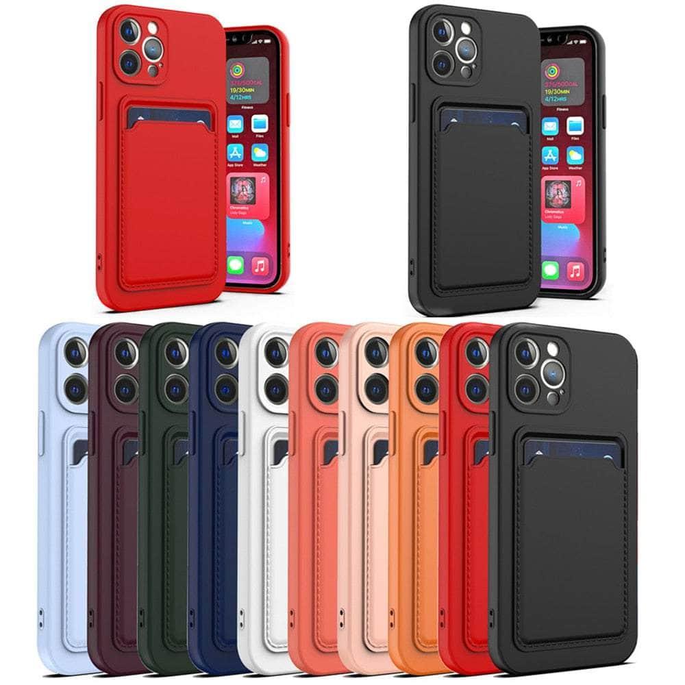 Premium Liquid Silicone iPhone 14 Wallet Case with RFID Protection - Slim Protective Phone Cover with Card Holder - Perfect for Everyday Use, Travel & Business