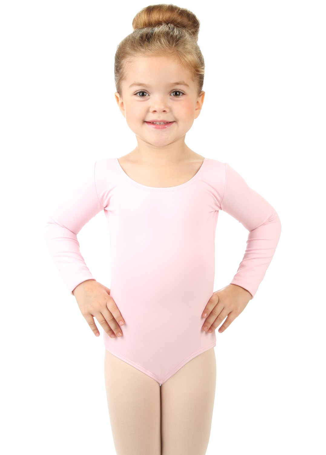 Elowel Girls Gymnastics Leotard - Long Sleeve Scoop Neck Dance Leotards for Ballet, Cheerleading & Gymnastics Practice