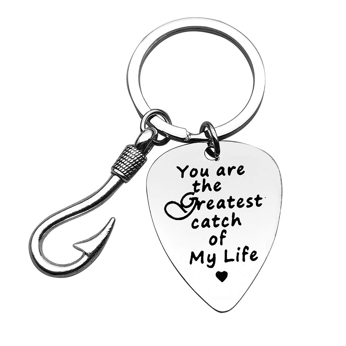 Best Fishing Keychain Gift for Boyfriend, Fiance, Husband - 'You Are the Greatest Catch' - Wedding, Anniversary, Valentine's Day, Christmas & Birthday Present for Men - Perfect for Anglers & Romantic Occasions